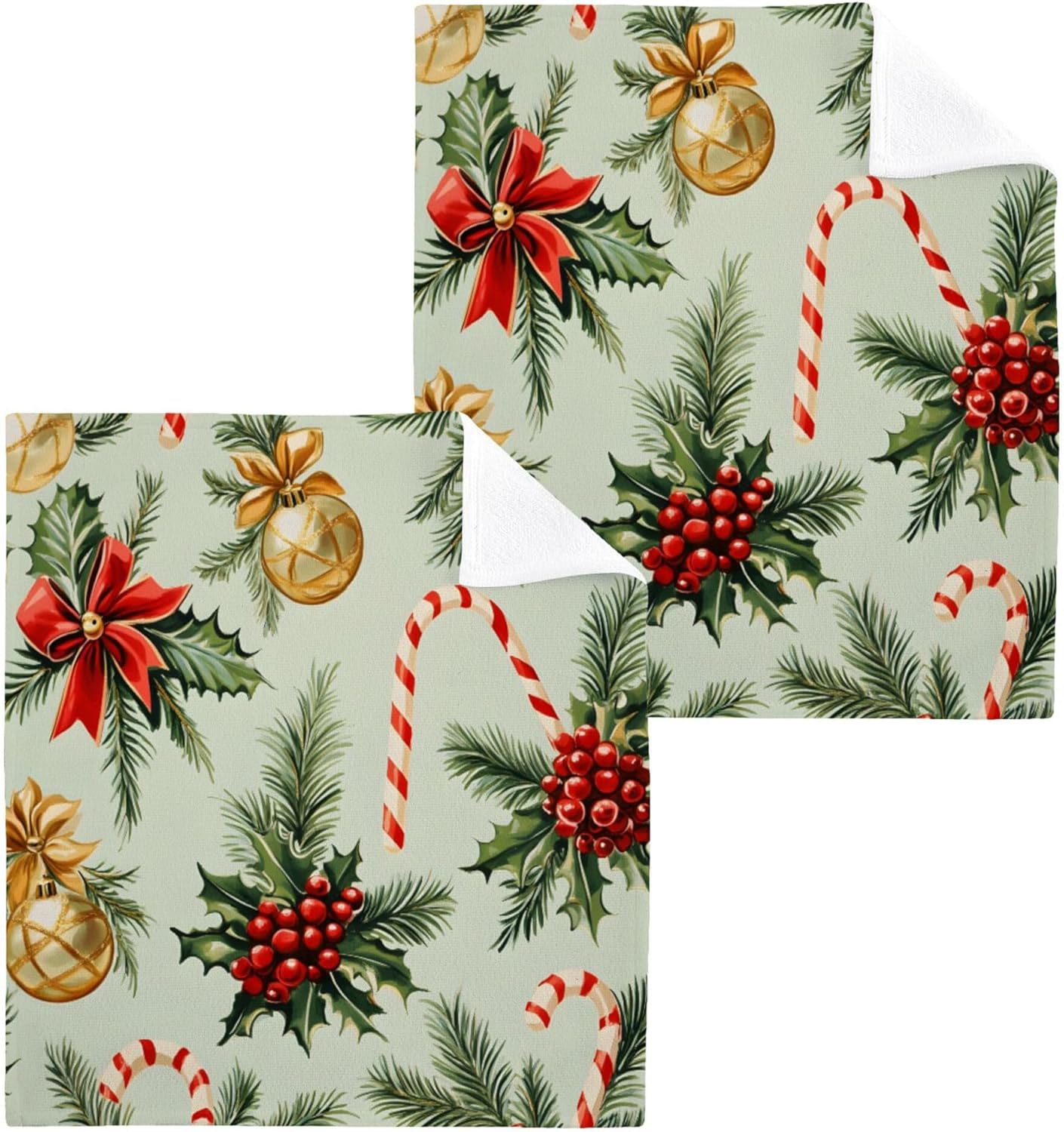 Xigua Christmas Candy Washcloth Set - 12x12