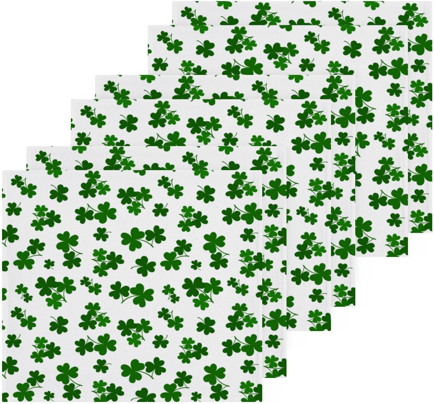 St Patricks Day Clover Washcloth Set Soft Absorbent