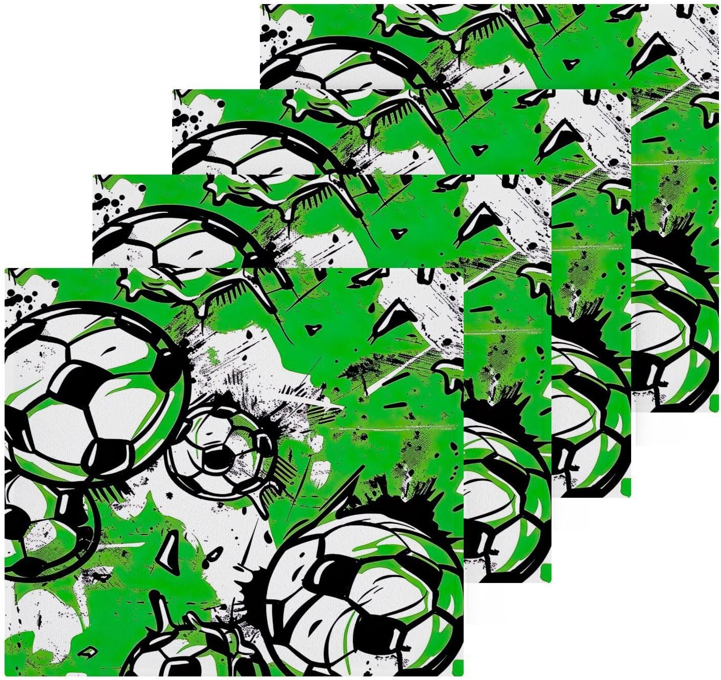 Sturdy Football Graffiti Washcloth Set 12x12inch