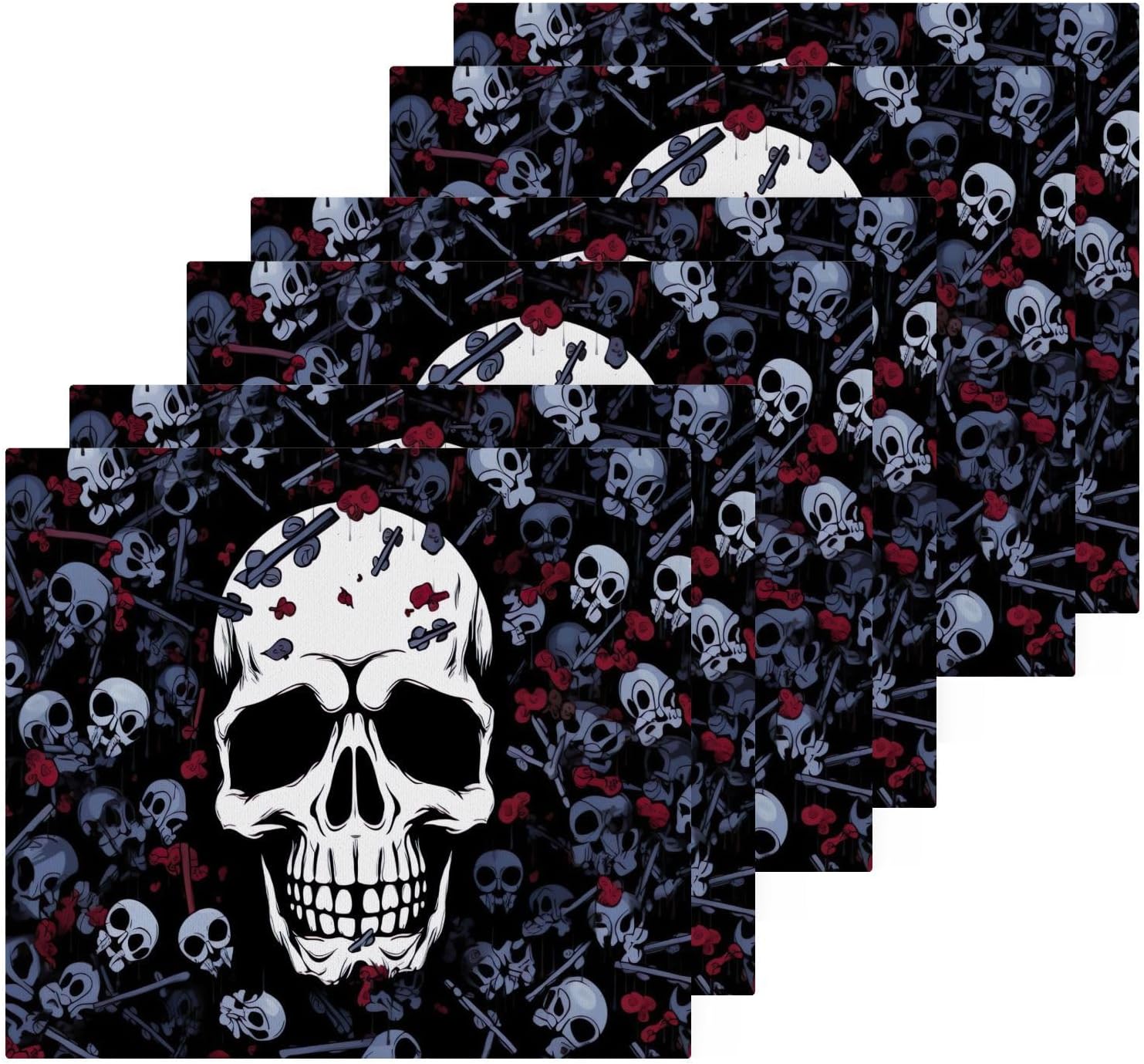 Yettasbin Skull Washcloth 2-Pack Perfect for Grooming 12x12 inches