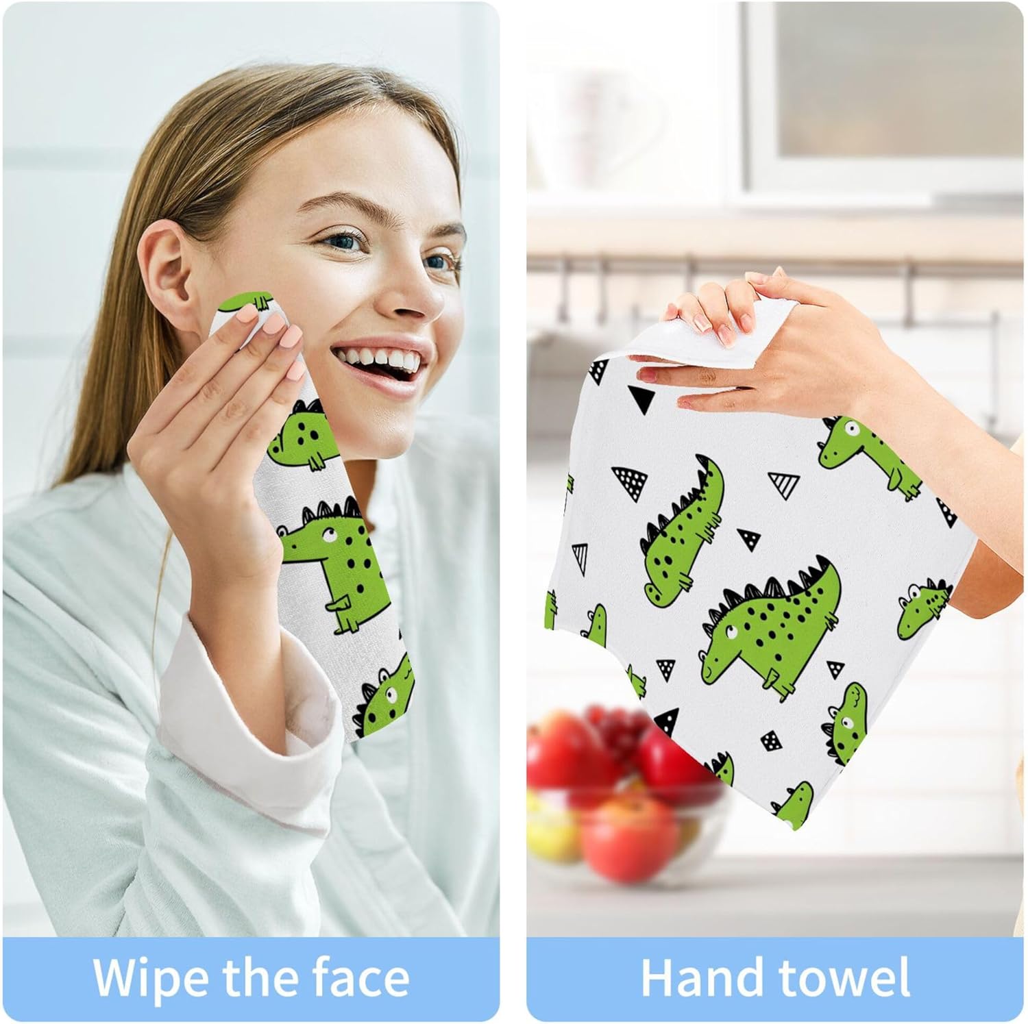 Xigua Super Cute GreenCrocodiles Washcloth Set