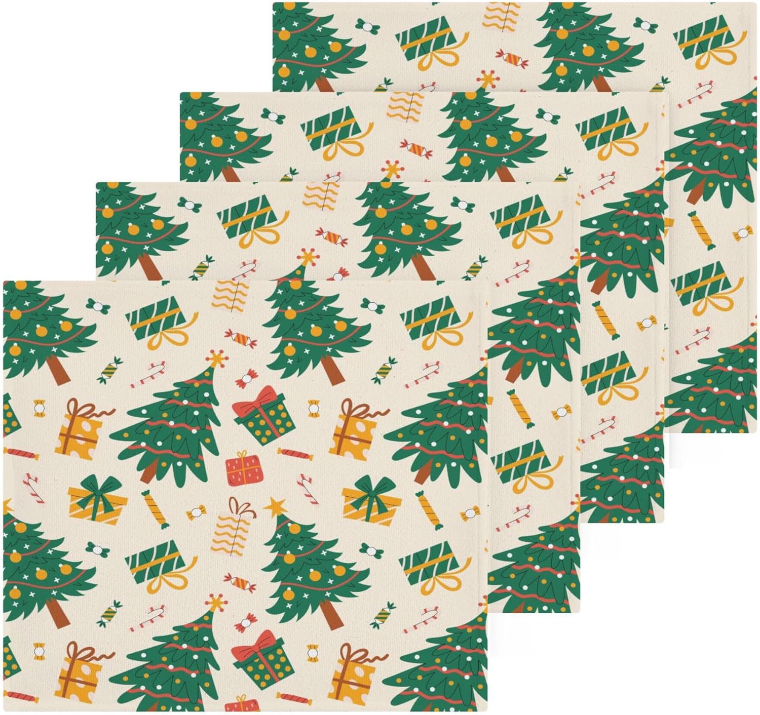 Cute Christmas Tree Washcloth Set