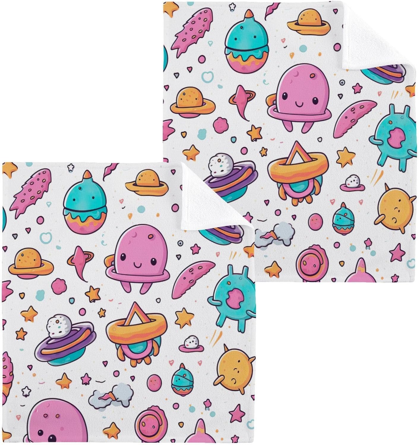 Cartoon Planet Washcloth Set