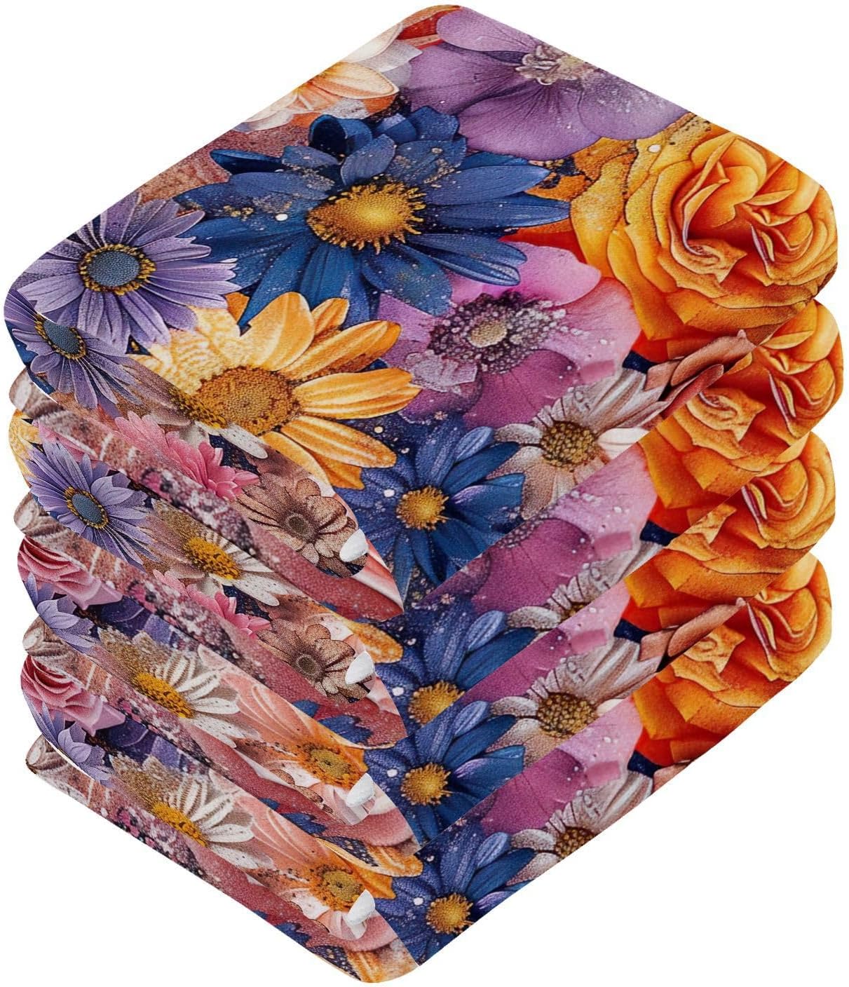 Yetinas Bin Peony Flower Washcloths 2-Pack