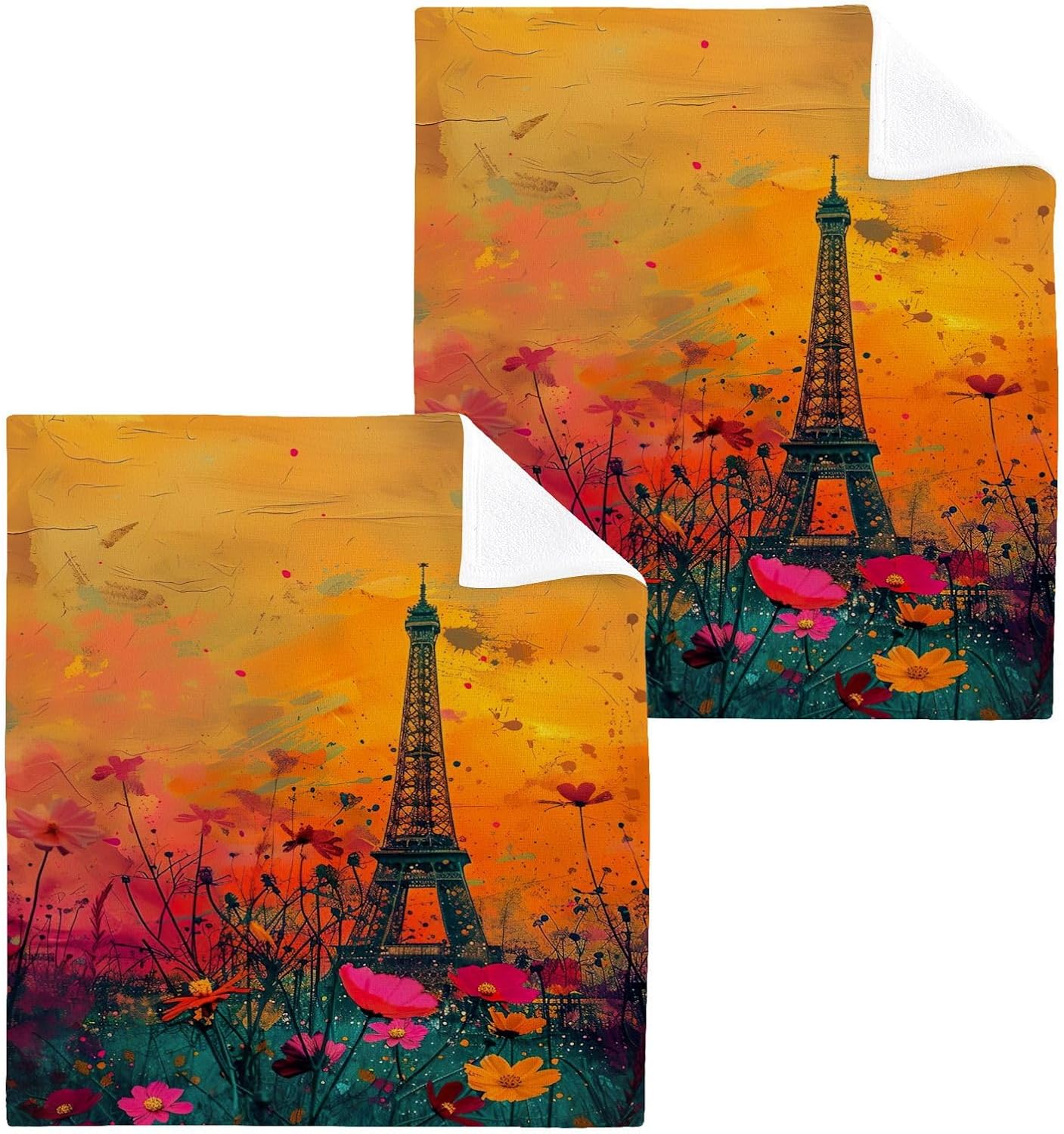 Eiffel Tower Soft Washcloth Set