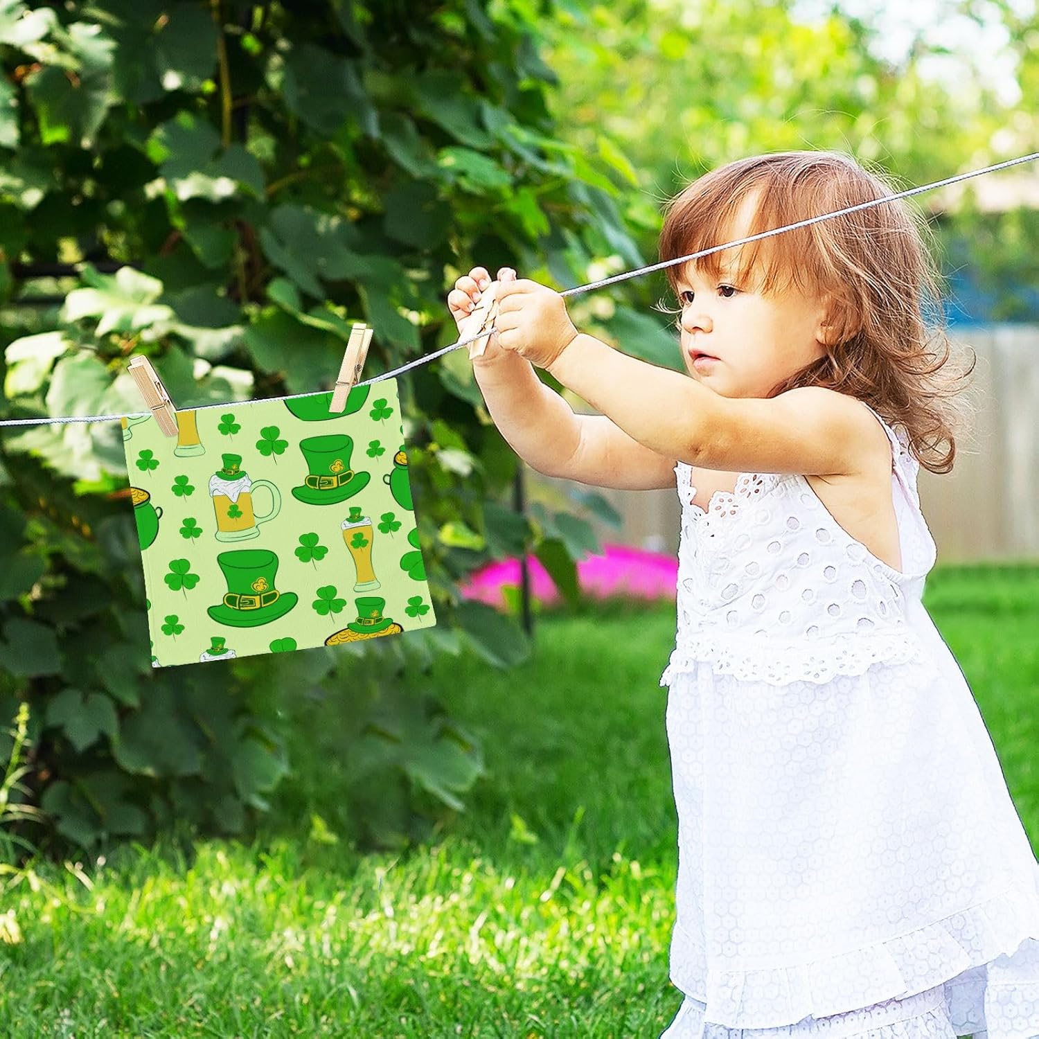 Perfect St Patricks Clover Washcloth Set