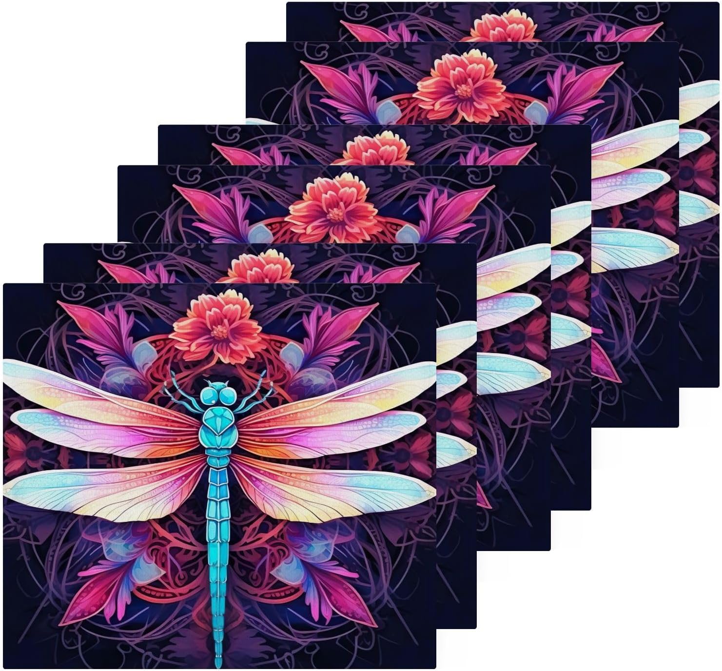 Dragonfly Washcloths 2 Pack Soft Absorbent Cotton Face Towels