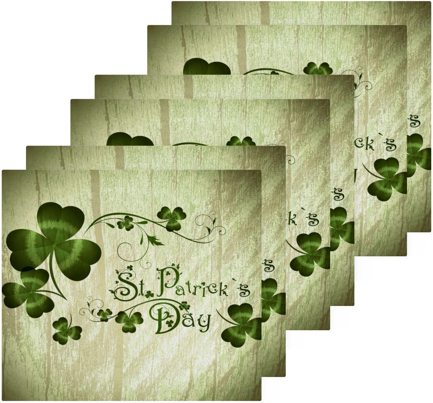 St Patricks Day Clover Washcloth Set - Soft Reusable 12x12
