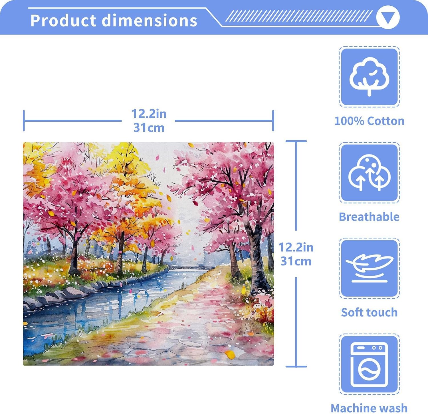 Painting Tree Baby Face Towels Soft Absorbent and Reusable