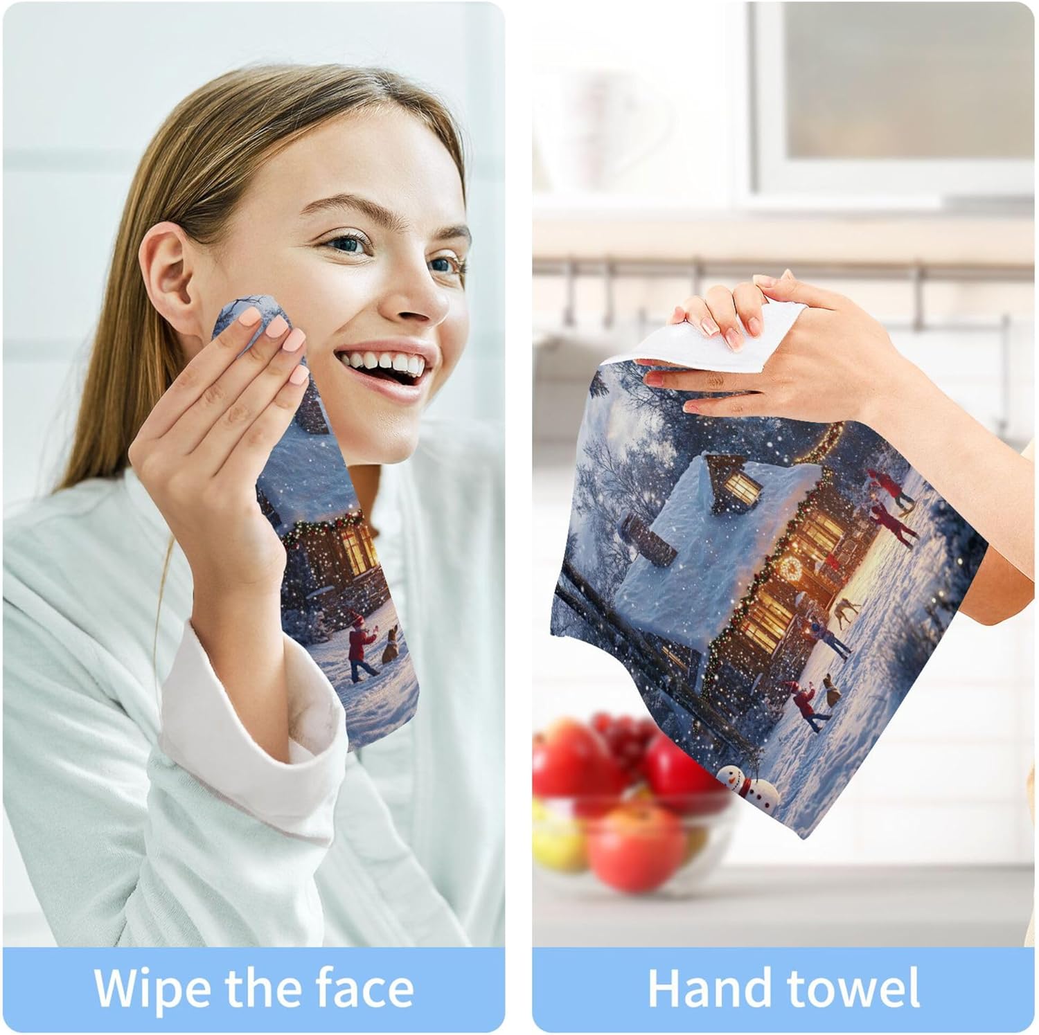 Quick-Dry Xigua Snow-Covered Washcloth Set
