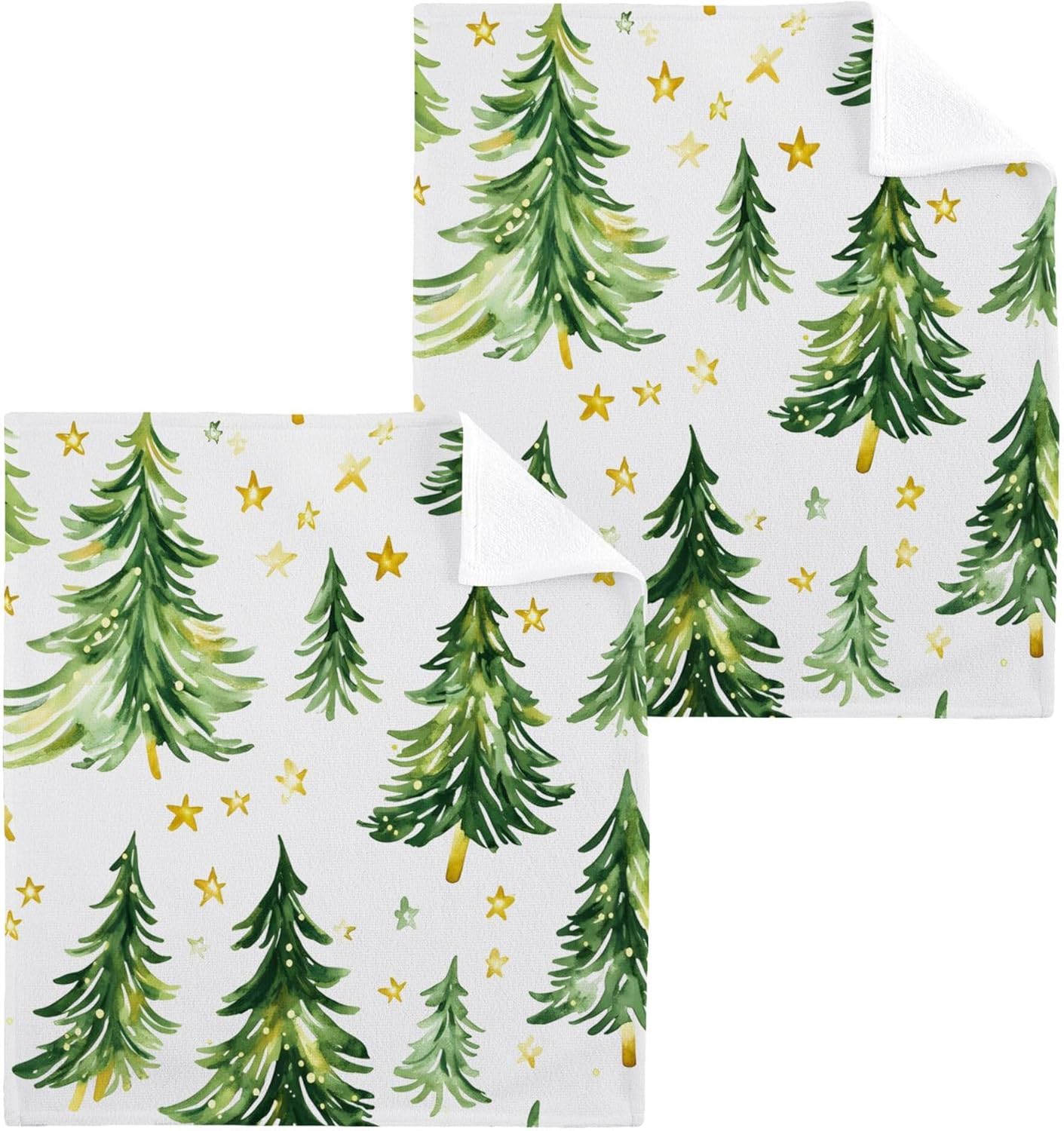 Xigua Christmas Tree Washcloth Set 2-12Pack