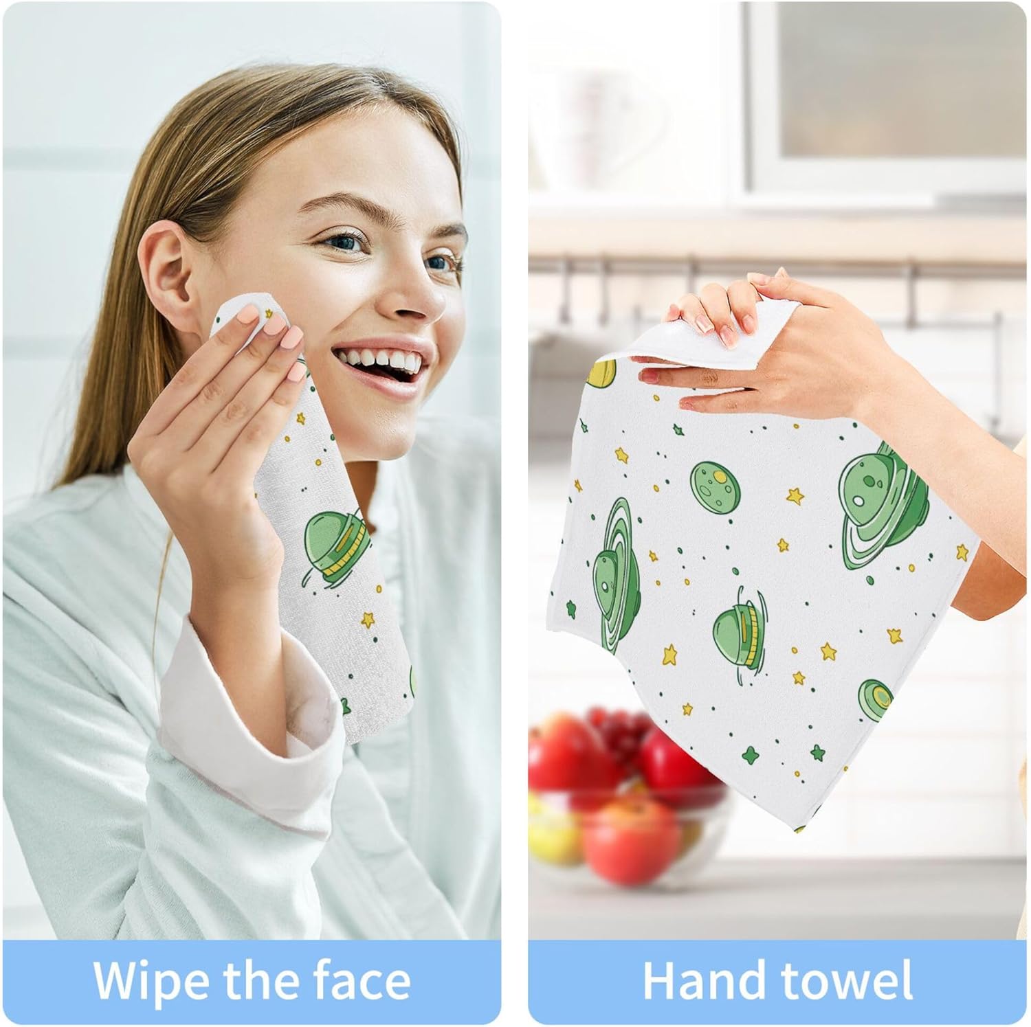 Xigua Planet Washcloths Set of 2 12x12 Inch