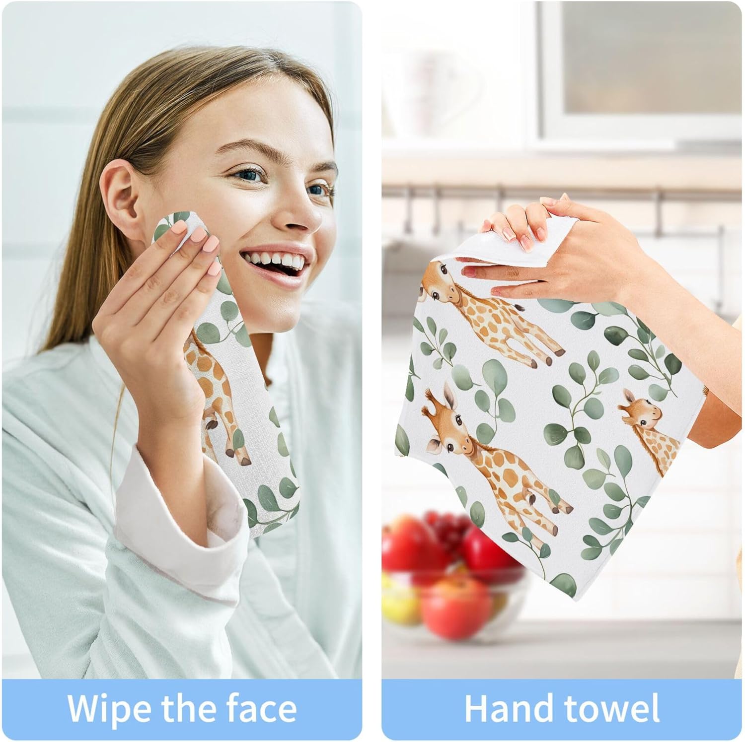 Cute Giraffe Washcloths for Adults Kids