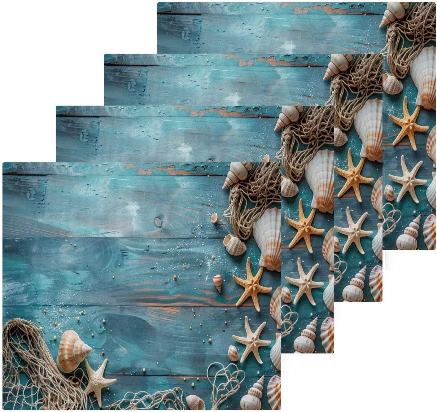Starfish Washcloth Set- Soft Absorbent Reusable Perfect for Home Travel
