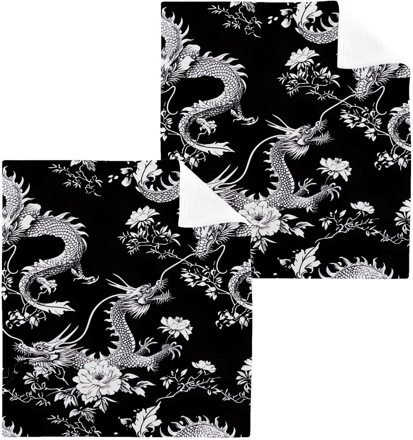 Elegant Chinese Dragon Washcloth Set for Babies