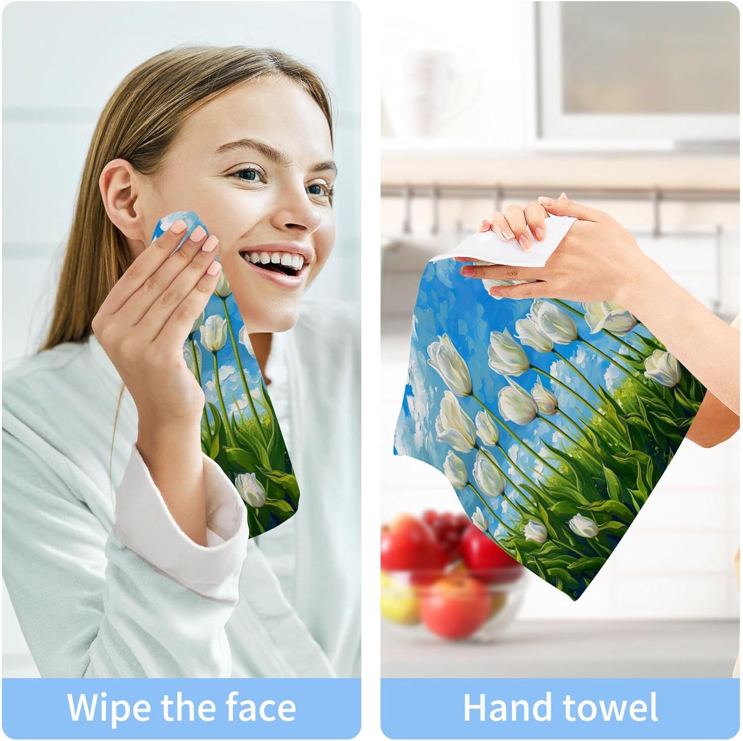 Elegant Tulip- Shaped Washcloth Set for Fast Drying Cleaning More