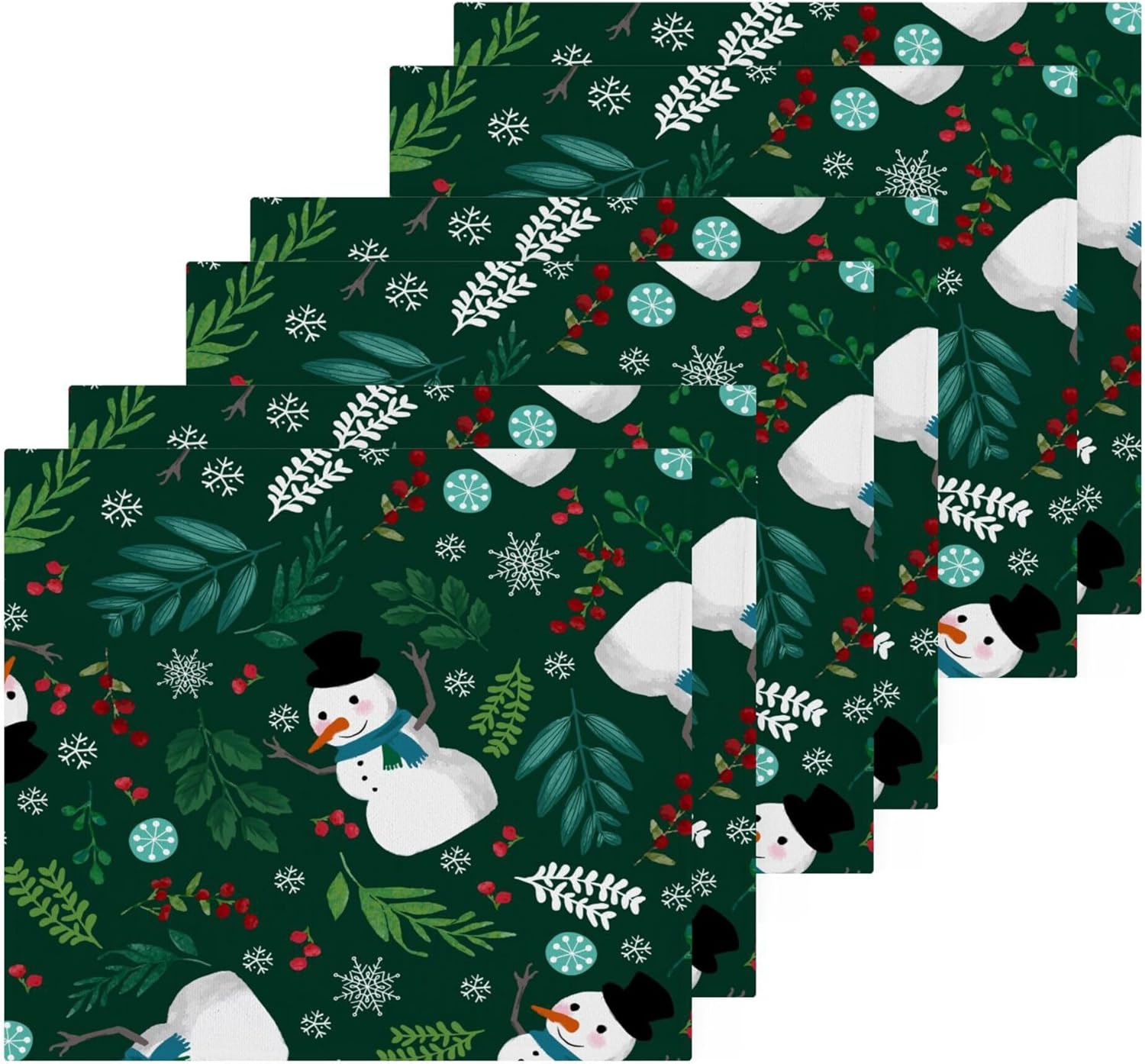 Xigua Christmas Snowman Washcloths Set of 2 - 12x12 Inch