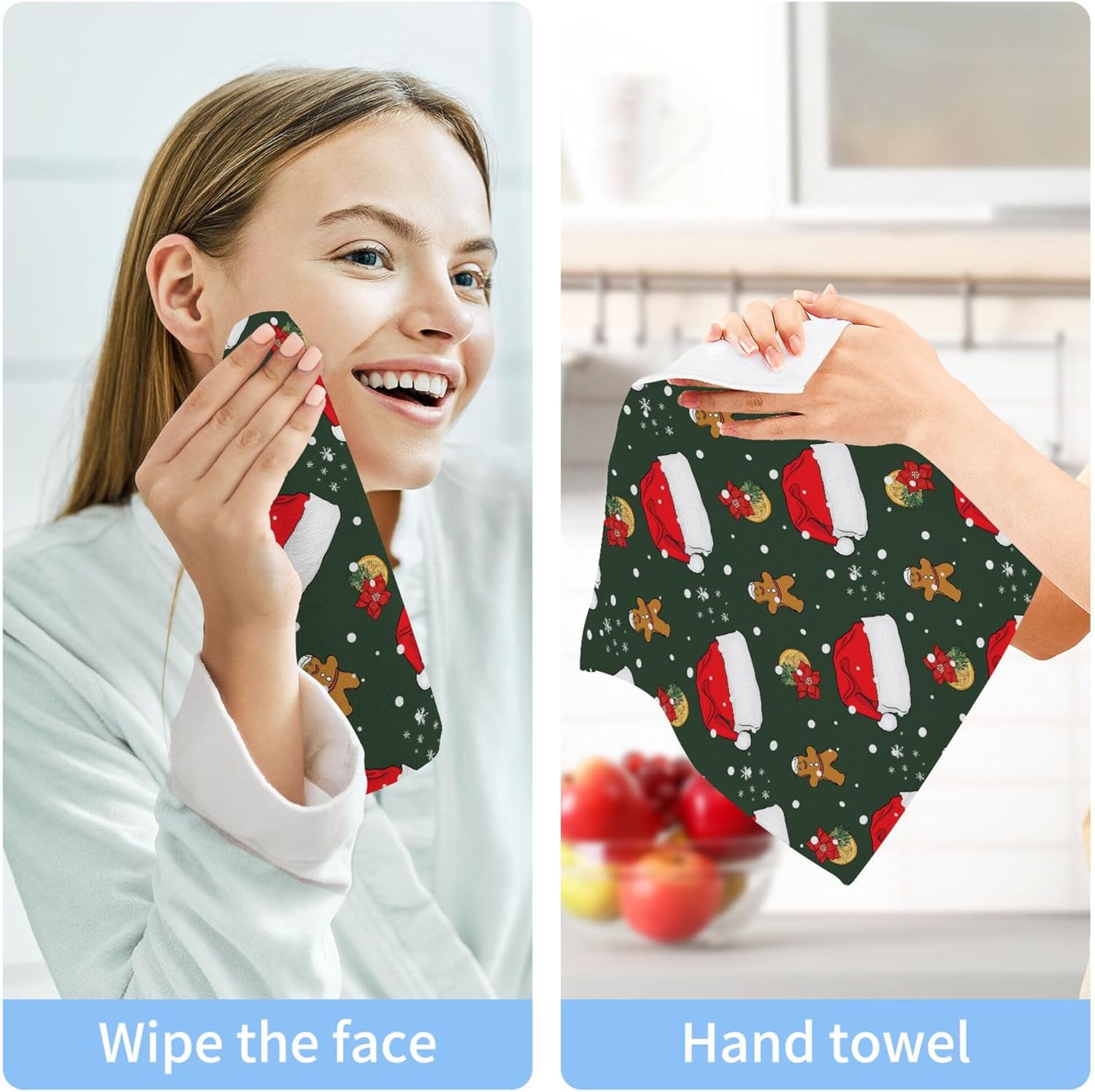 Xigua Christmas Hats Washcloth Set