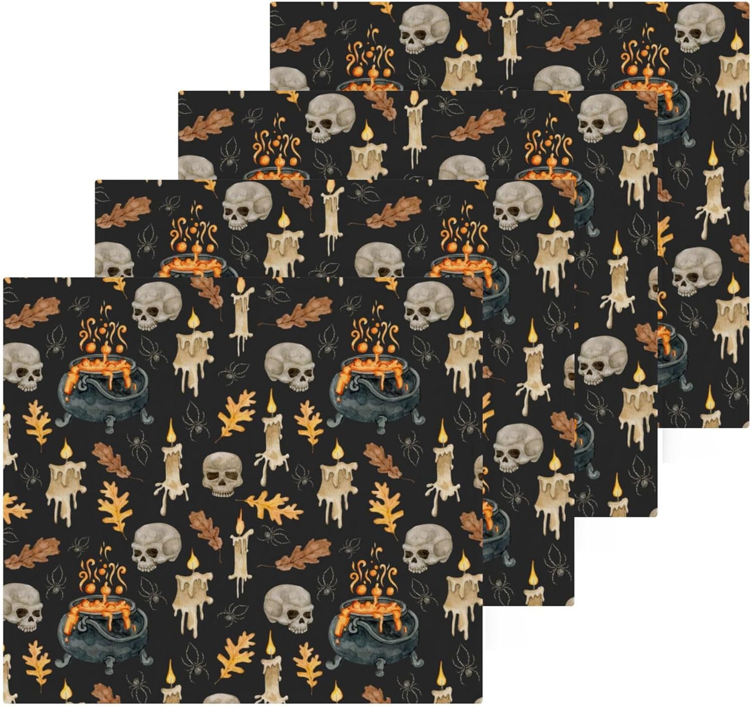 Trick or Treat Halloween Skull Washcloth Set