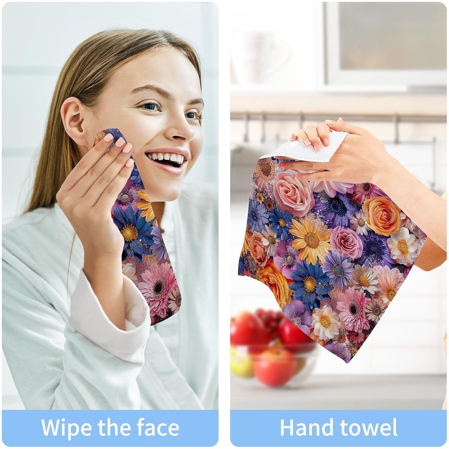 Yetinas Bin Peony Flower Washcloths 2-Pack