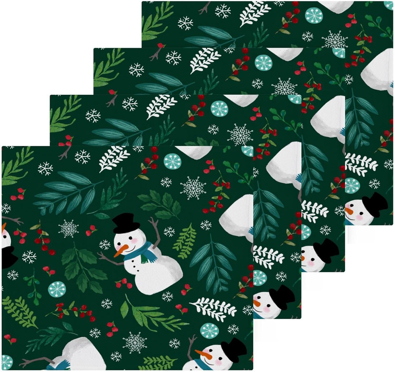 Xigua Christmas Snowman Washcloths Set of 2 - 12x12 Inch