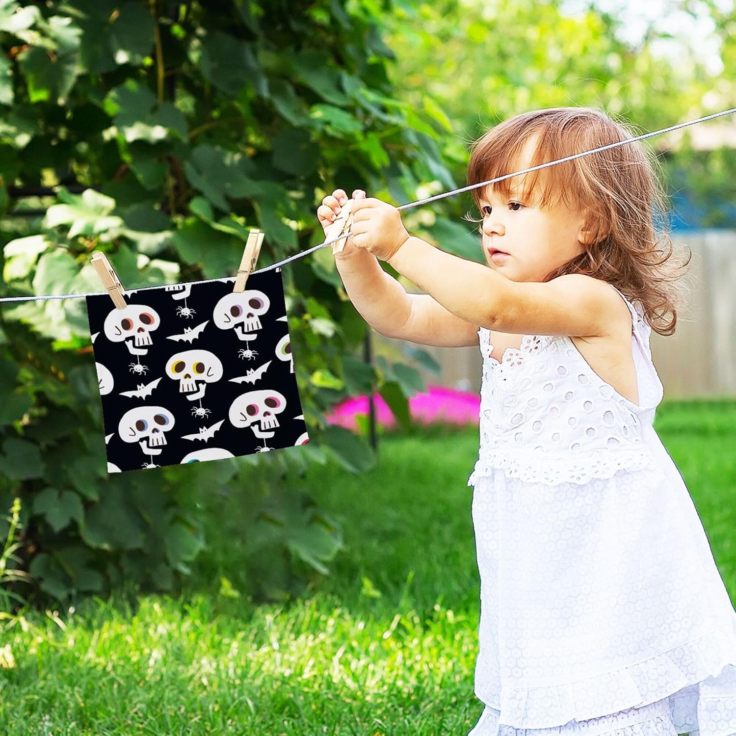 Xigua Halloween Skull Washcloth Set - Fast Durable Towels for Kitchen and Travel