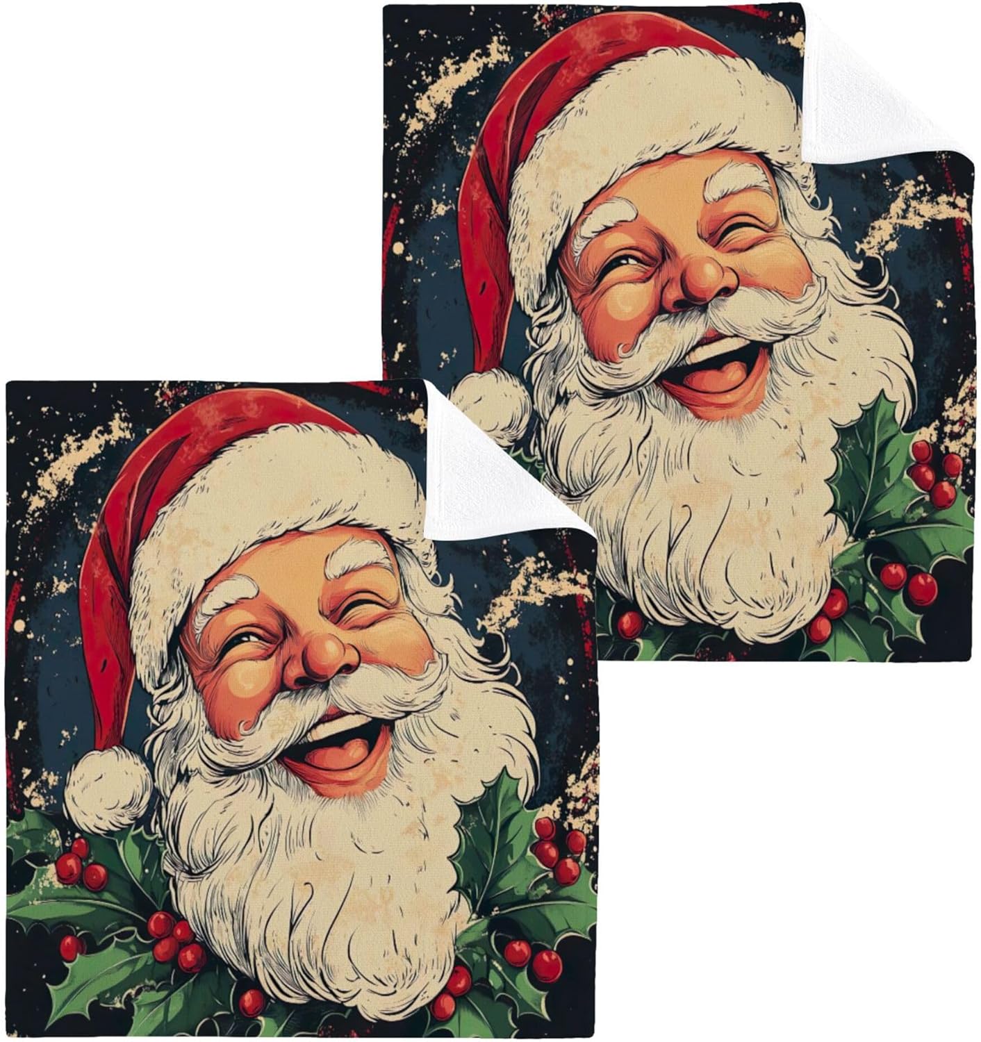 Xigua Cartoon Santa Claus Washcloth Set