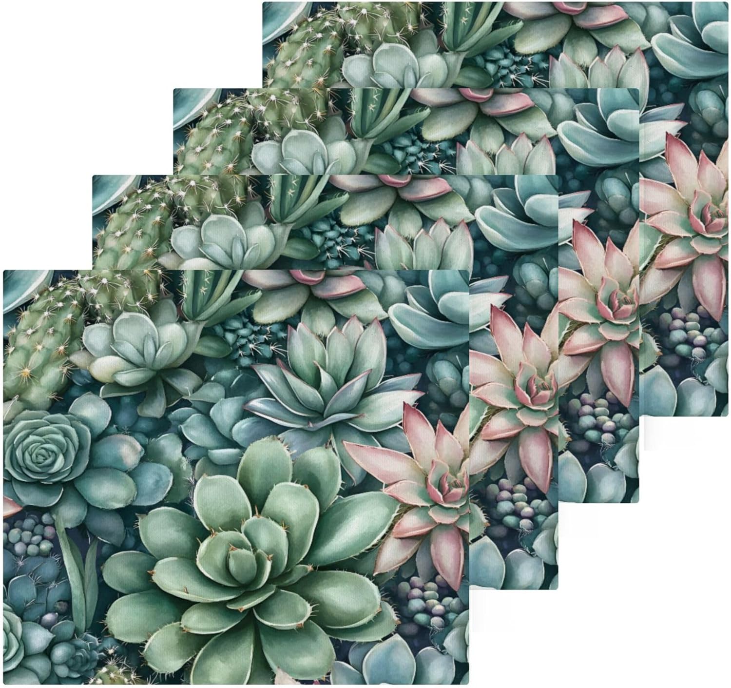 Vibrant Succulents and Cacti Washcloths for Hand and Face