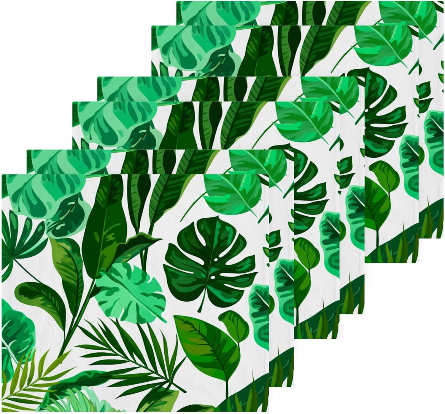 Tropical Green Palm Pure Cotton Washcloths 2-Pack