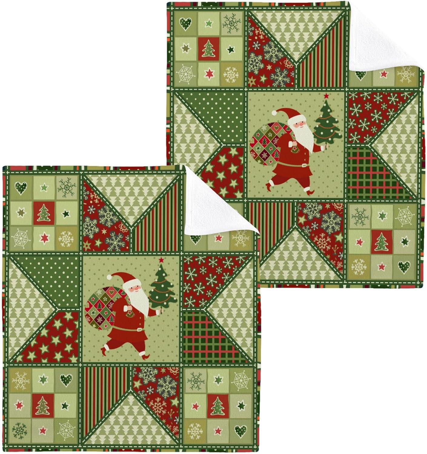 Xigua Christmas Santa Claus Washcloth Set