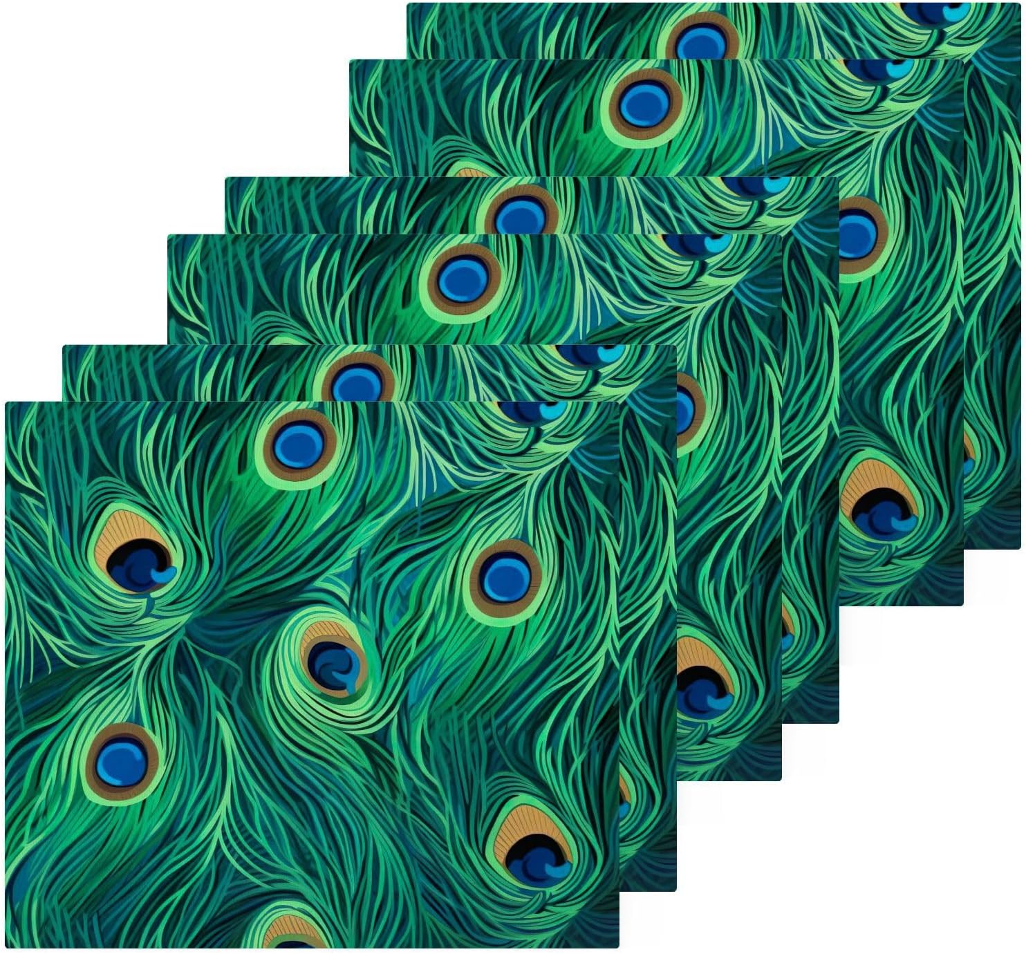 YETTASBIN Peacock Feather Washcloths 2 Pack 1