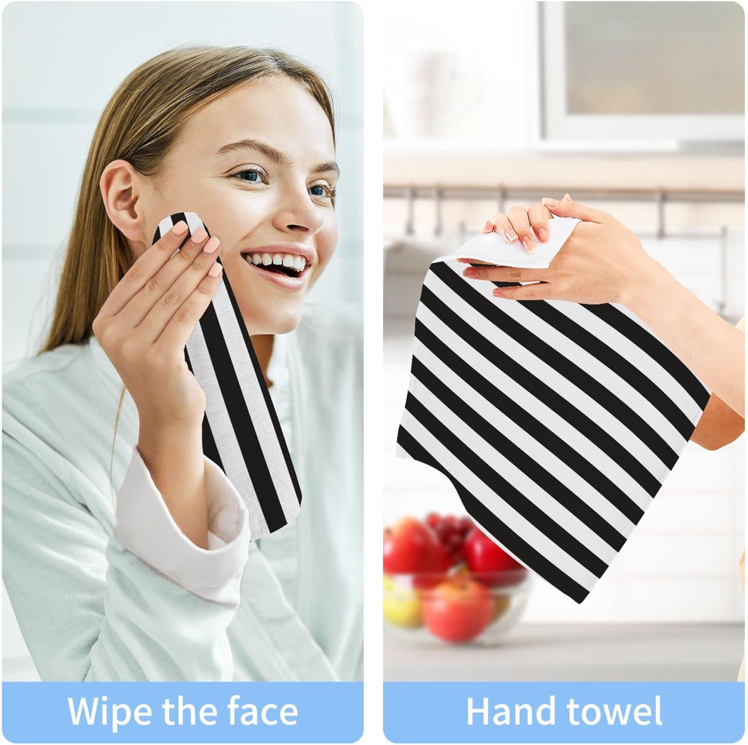 Stripes 2-Pack Highly Absorbent Soft Cotton Towels