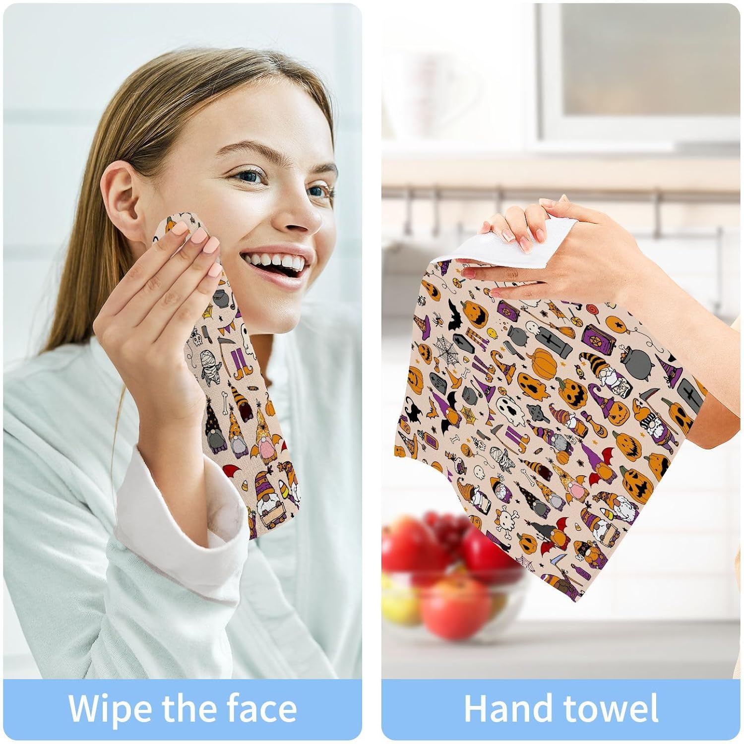 YETTASBIN Halloween Gnome Washcloths 2 Pack 1
