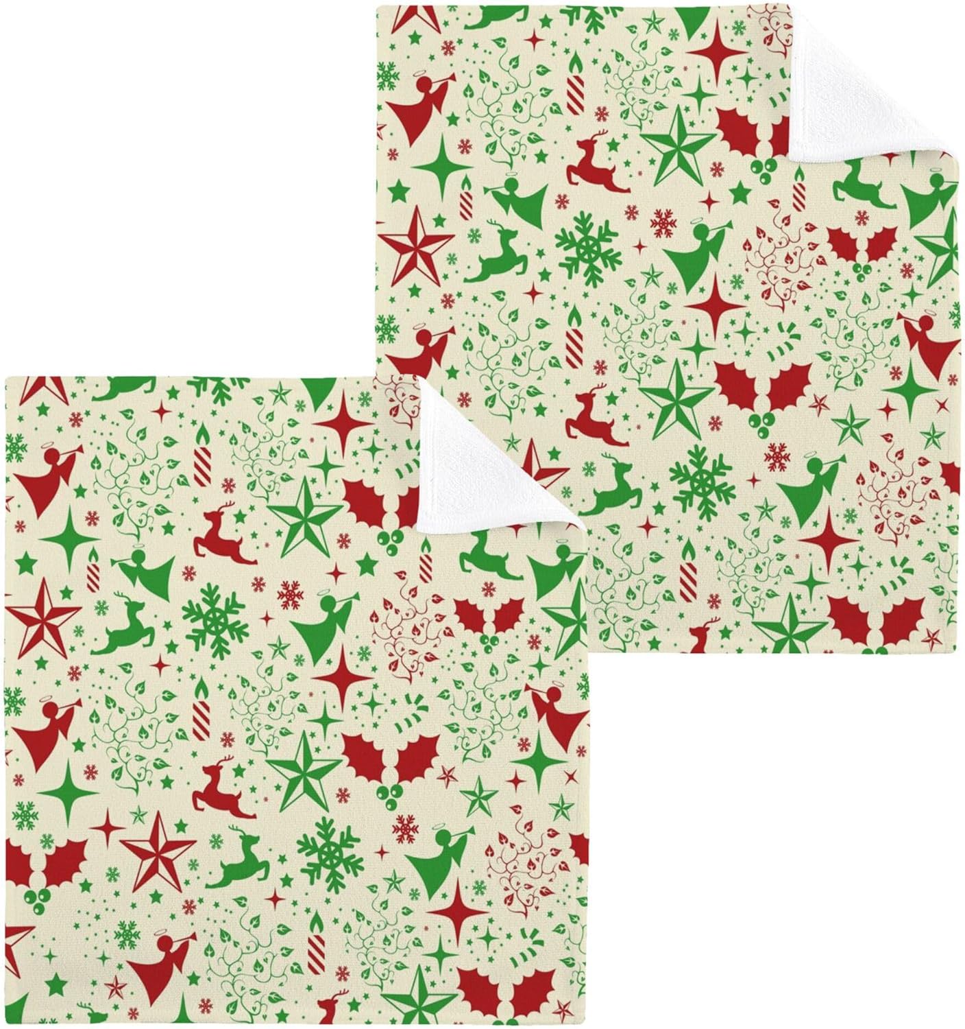 Xigua Christmas Deer Fast-Drying Washcloth Set