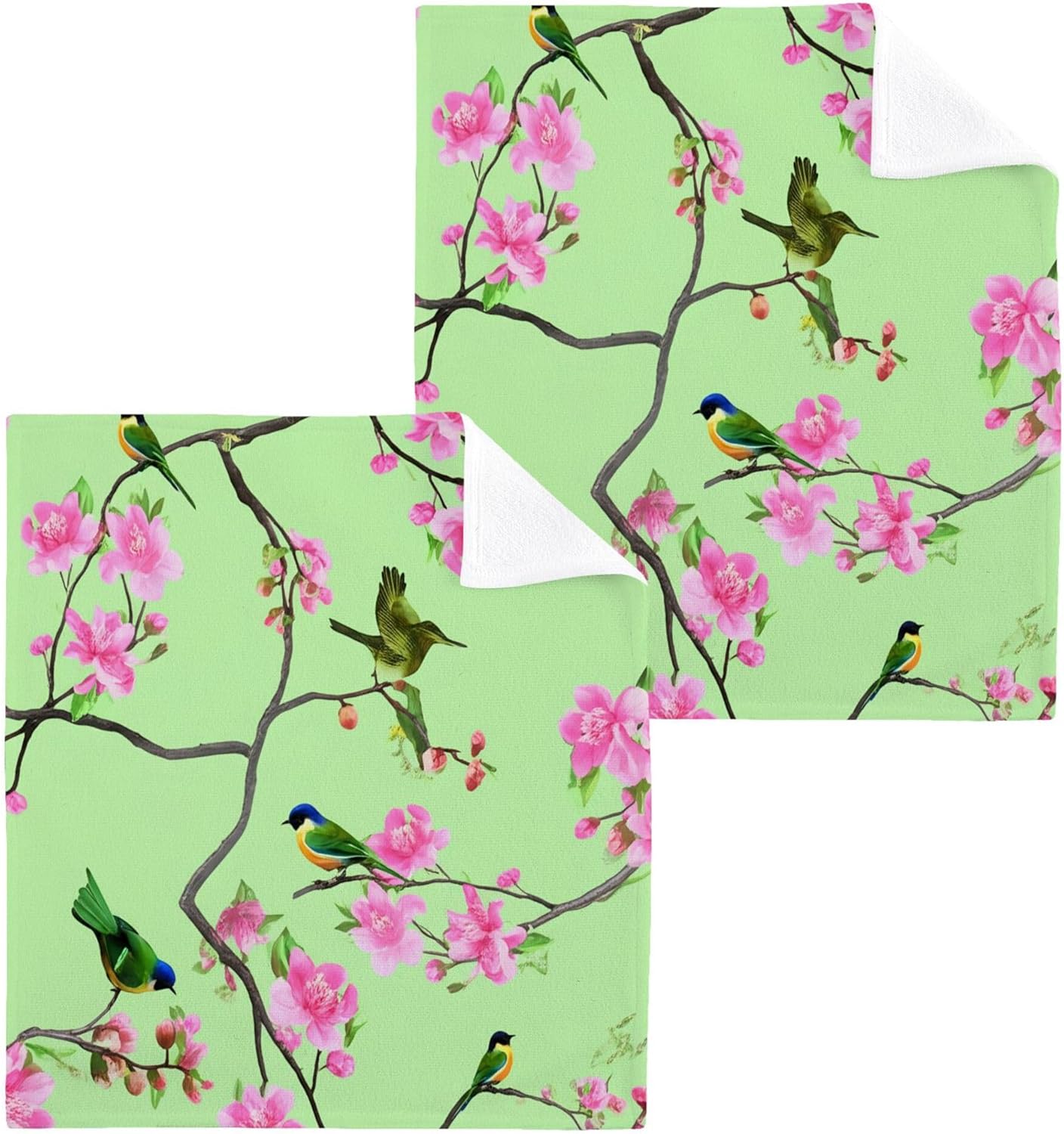 Bird-Shaped 12x12 Cotton Washcloths for Bathroom Gym and More