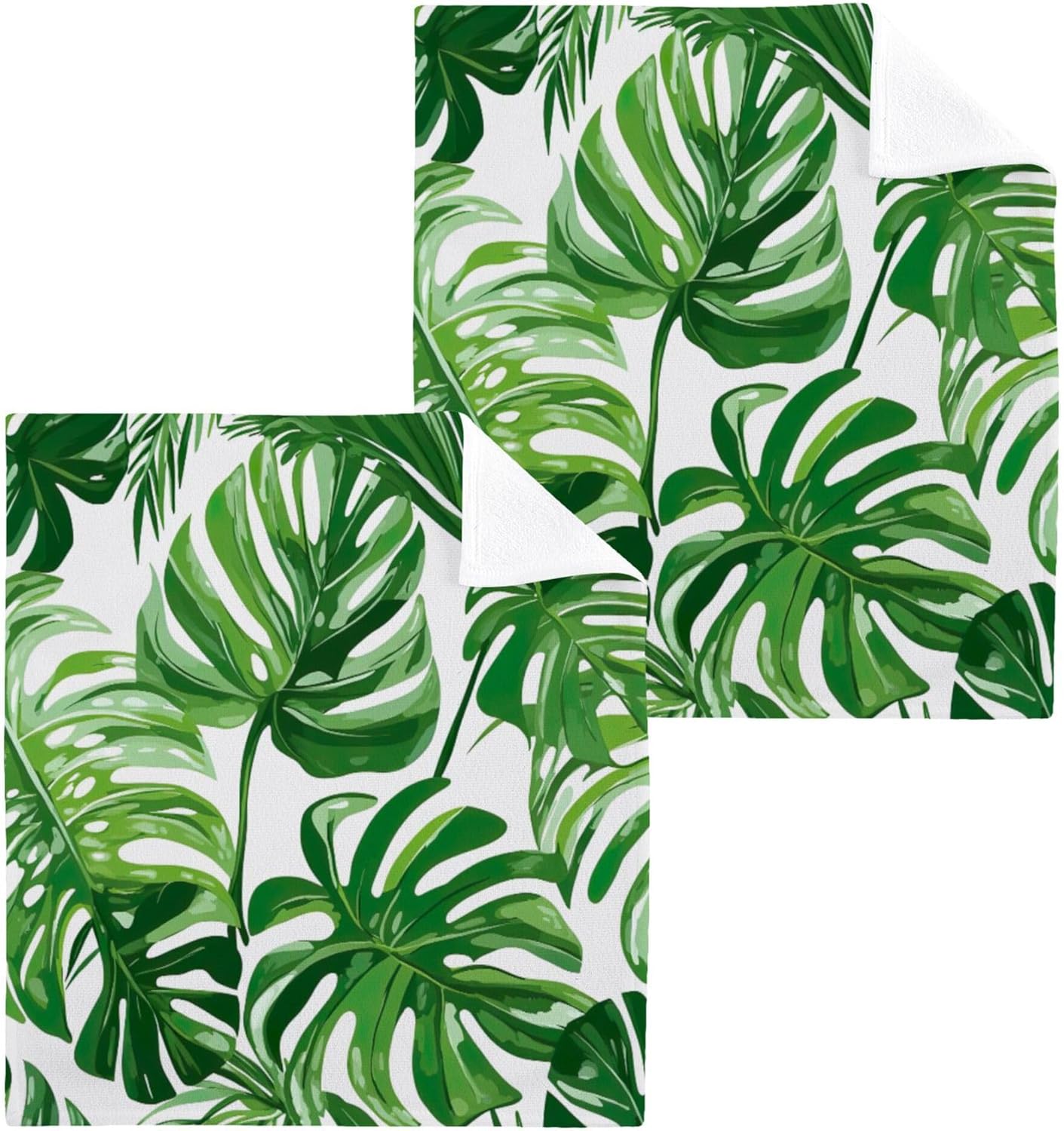 Tropical Leaves Washcloth Set