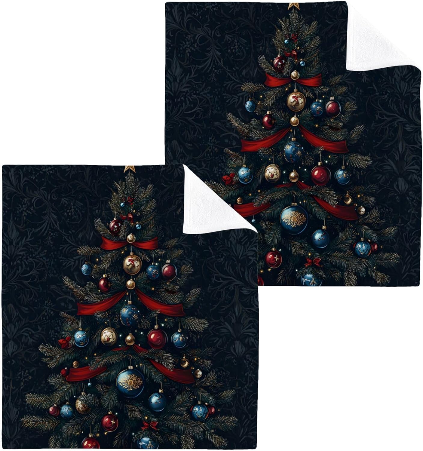 Xigua Christmas Washcloth Set for Bathroom Kitchen