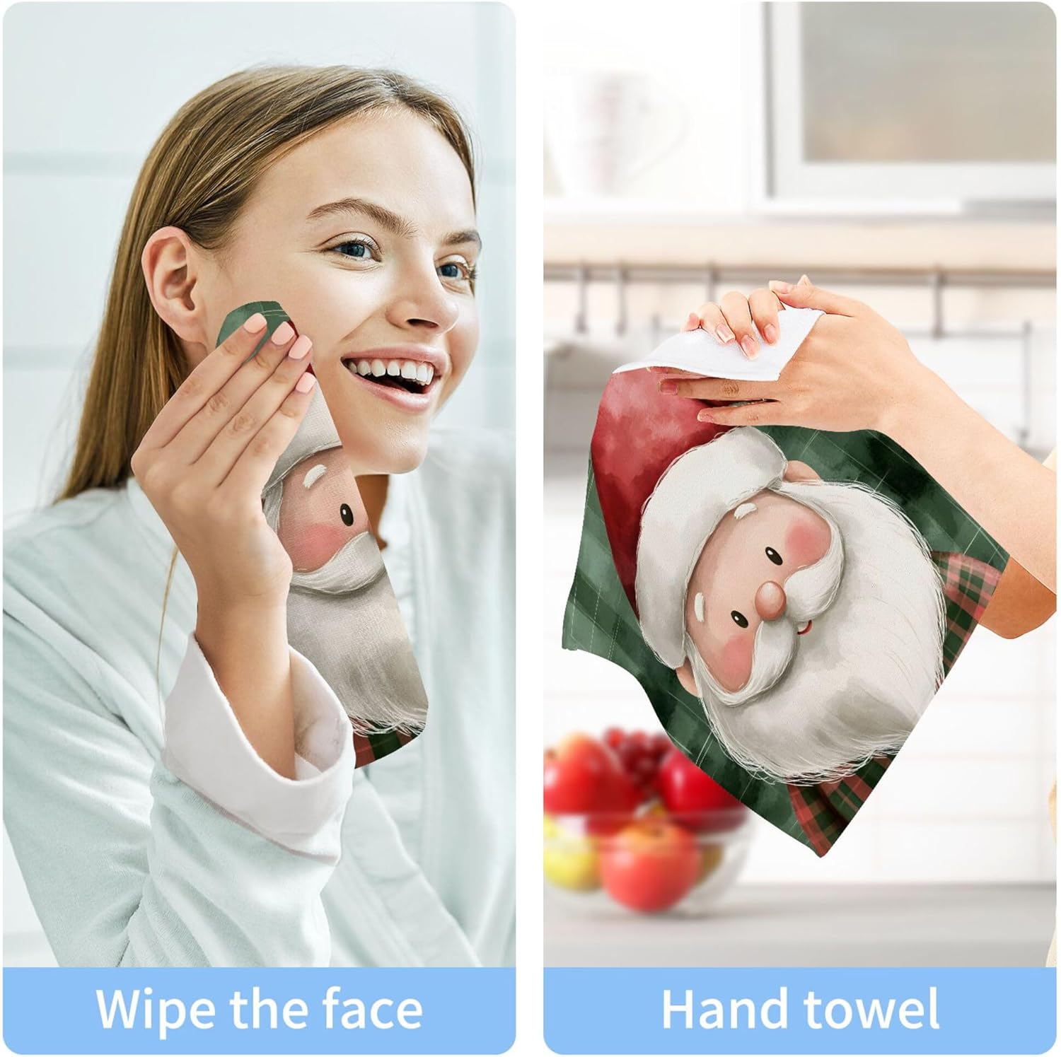 Xigua Santa Claus Washcloth Set 2-12 x 12