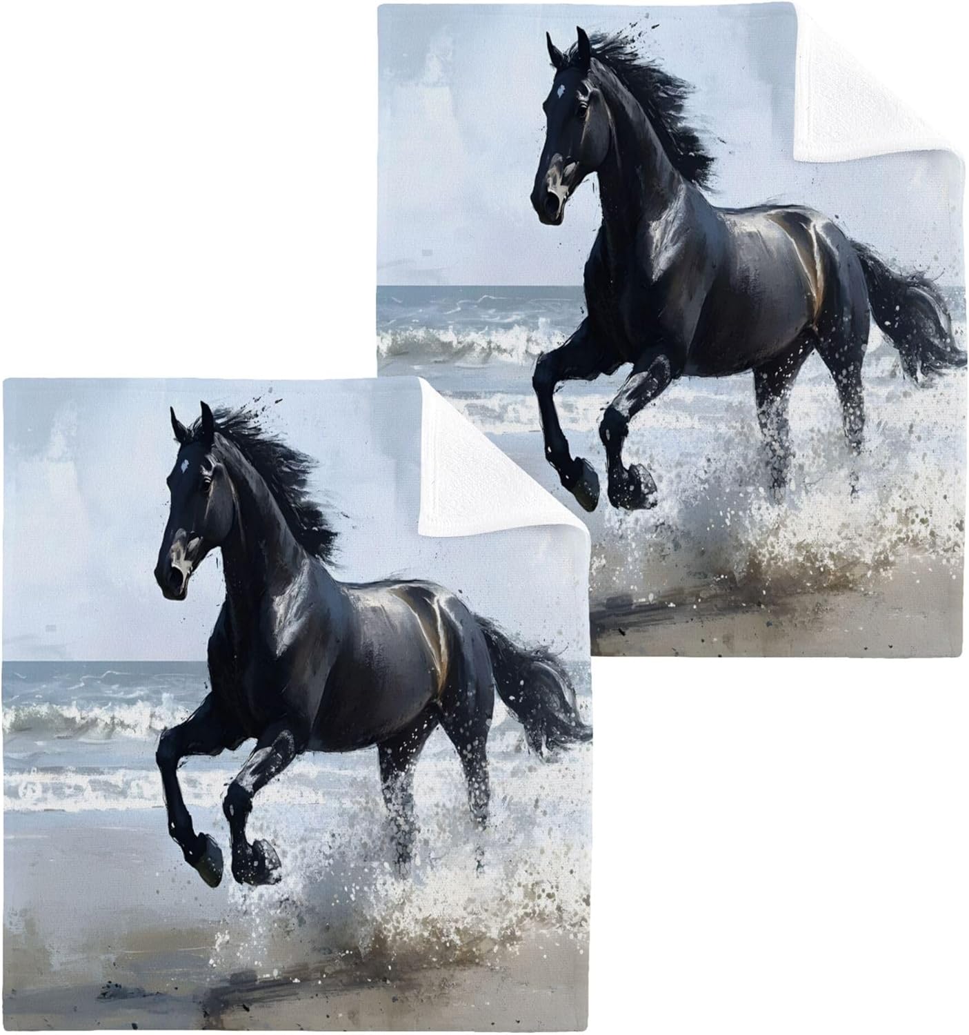 High-Quality Xigua Black Horse Washcloth Set