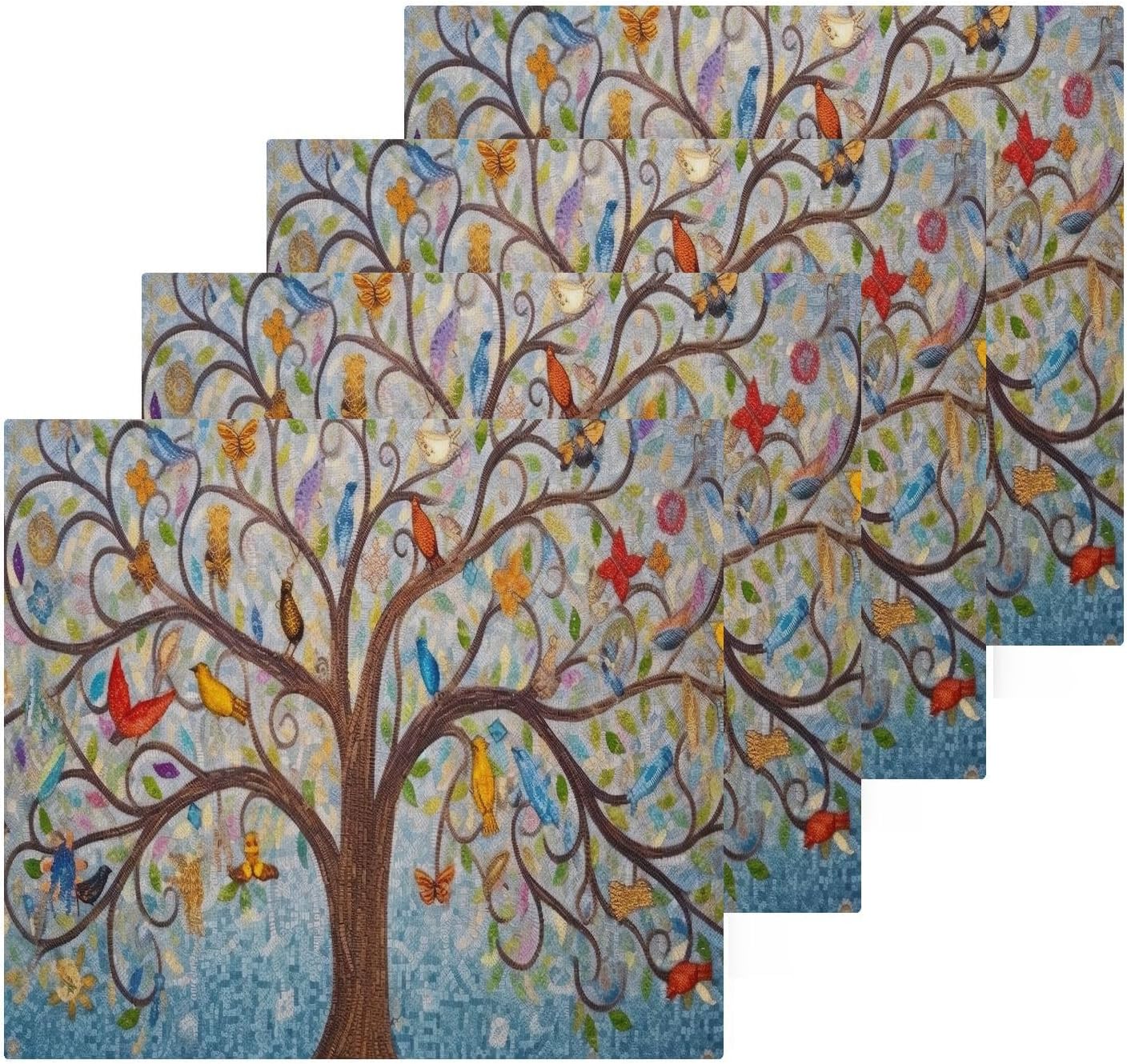 Yettasbin Art Tree Washcloth Set Soft Reusable