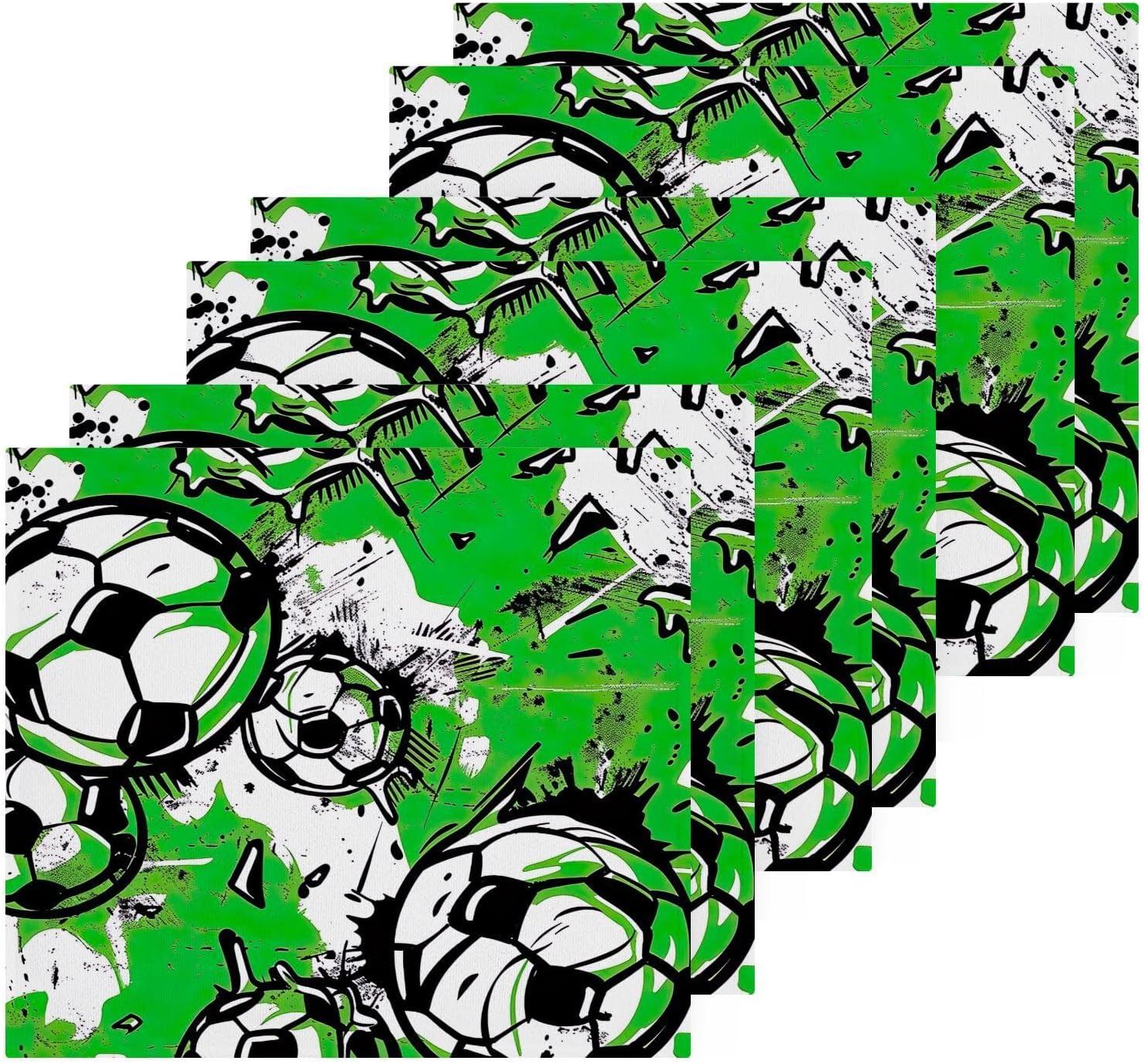 Sturdy Football Graffiti Washcloth Set 12x12inch