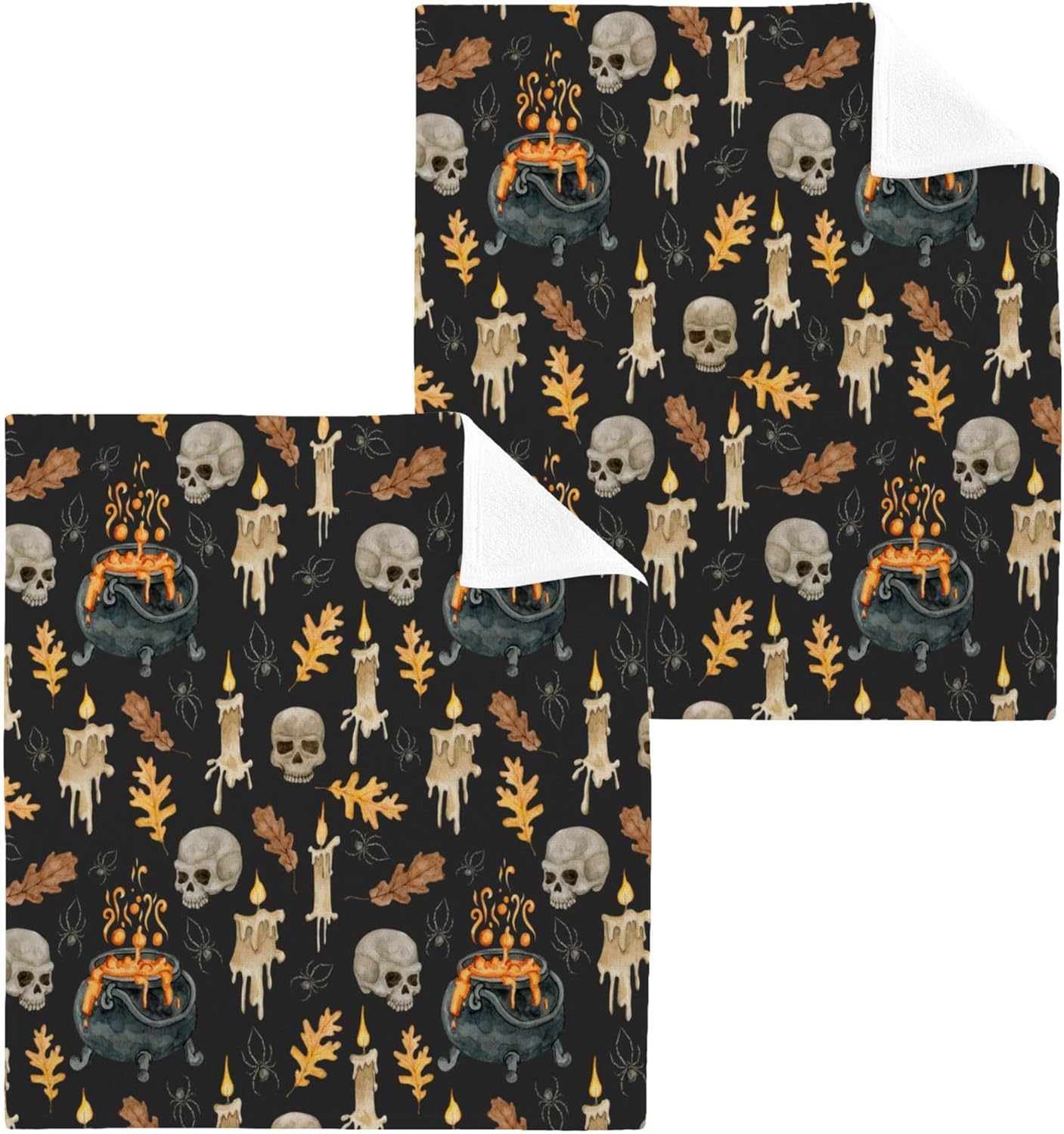 Trick or Treat Halloween Skull Washcloth Set