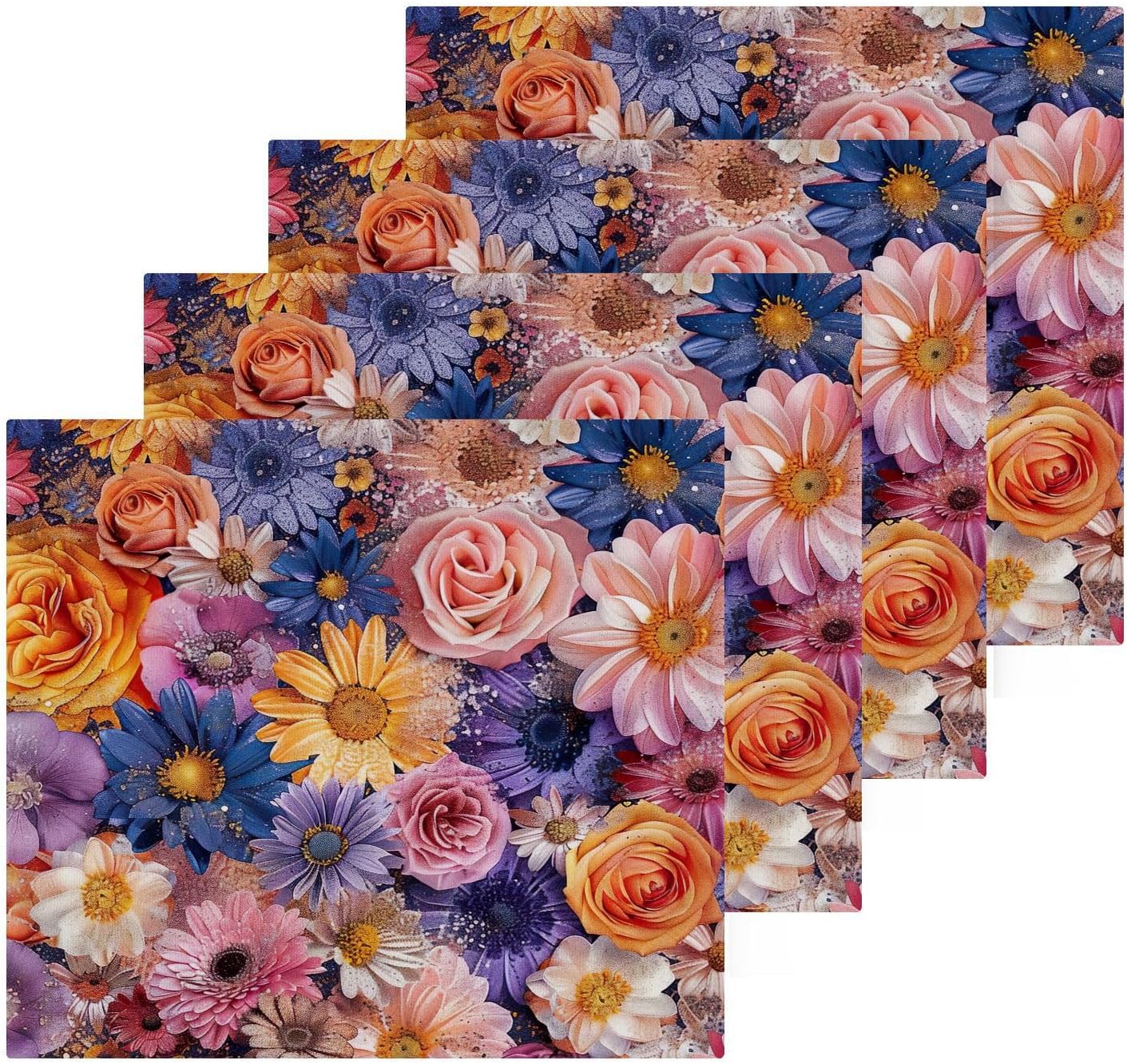 Yetinas Bin Peony Flower Washcloths 2-Pack