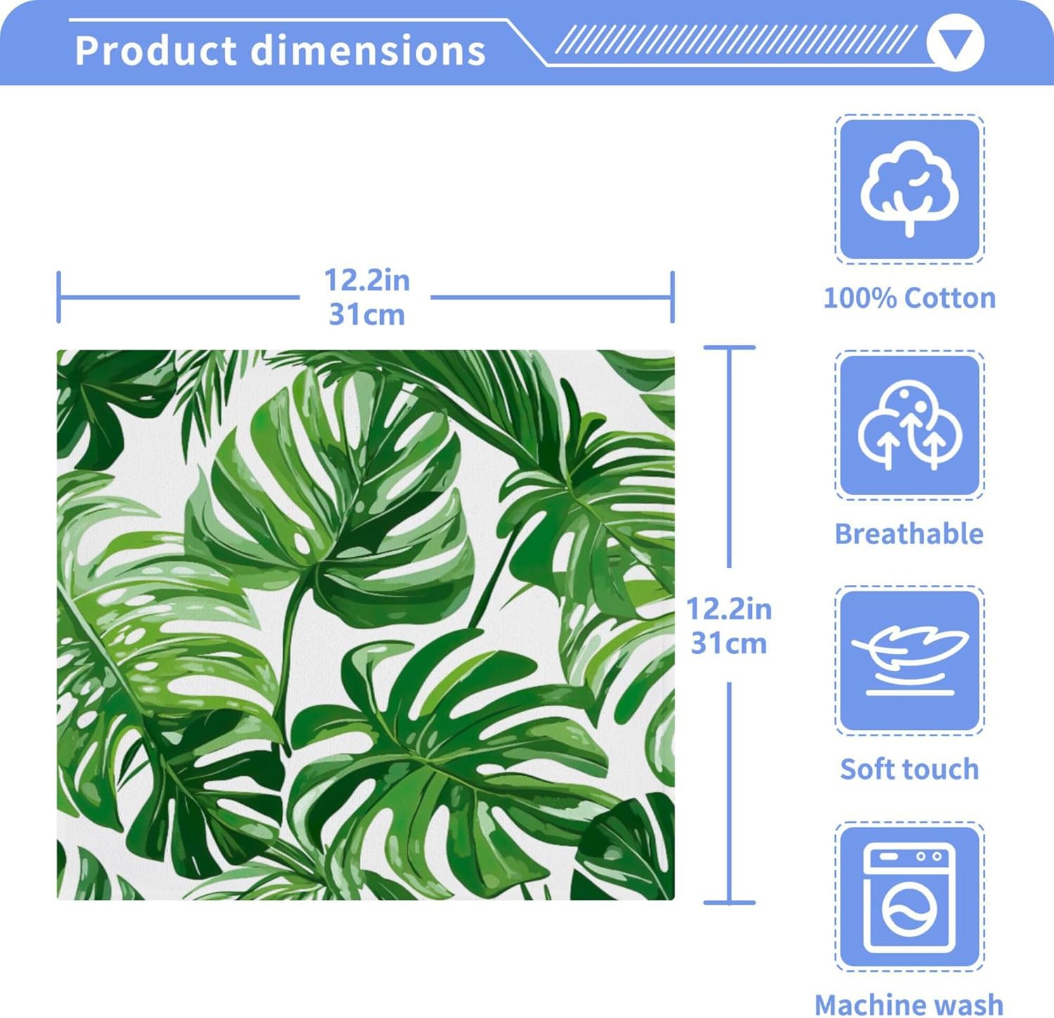 Tropical Leaves Washcloth Set