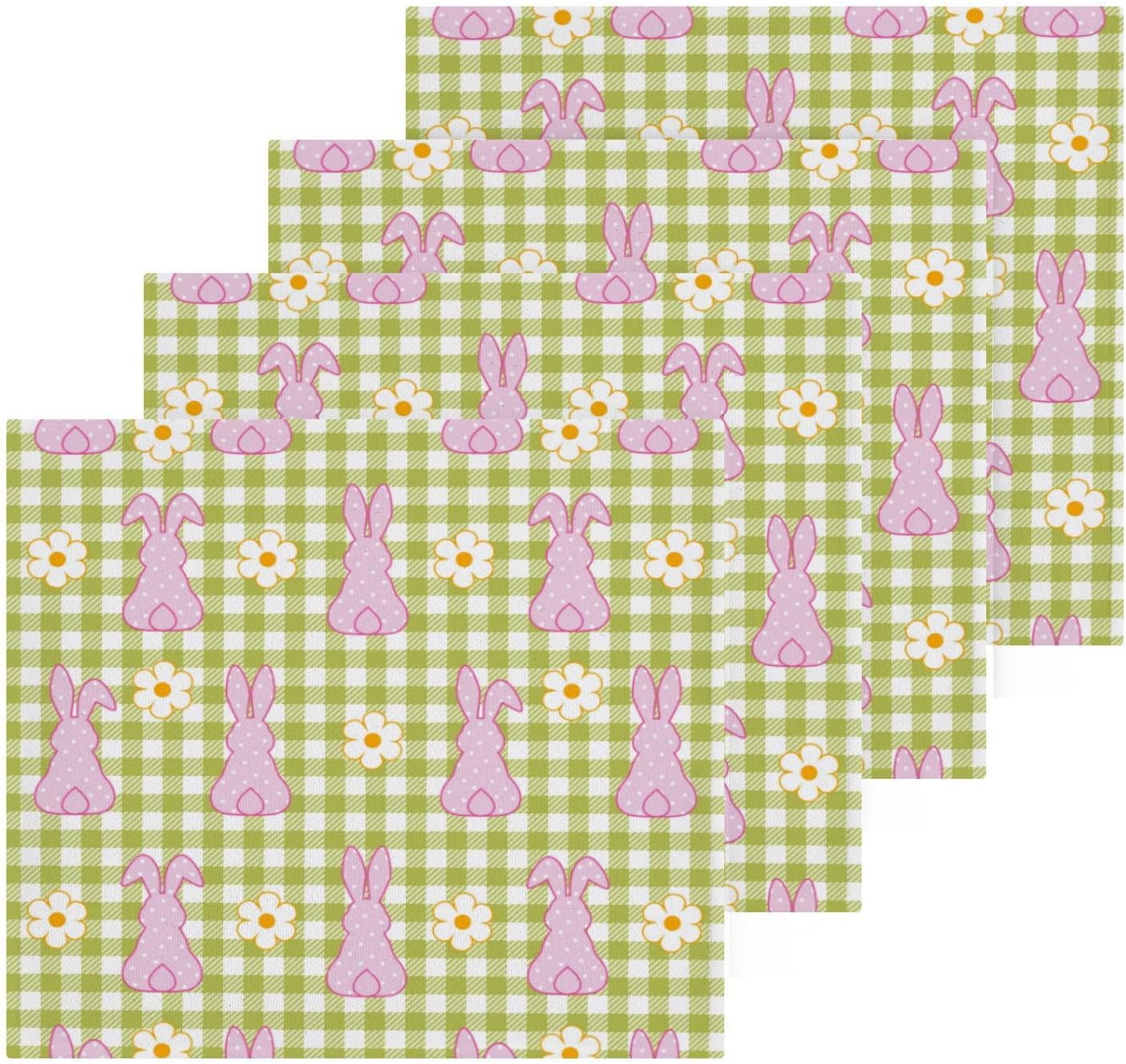 Easter Bunny Plaid Washcloths