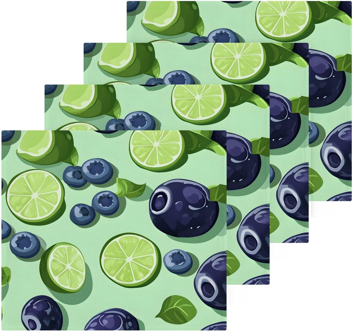 Xigua Blueberries Washcloths Set of 2 - 12x12 Inch