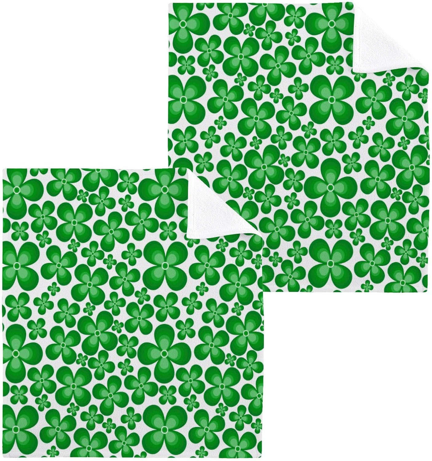 St Patricks Clover Washcloth Set Soft Reusable Perfect for Baby More