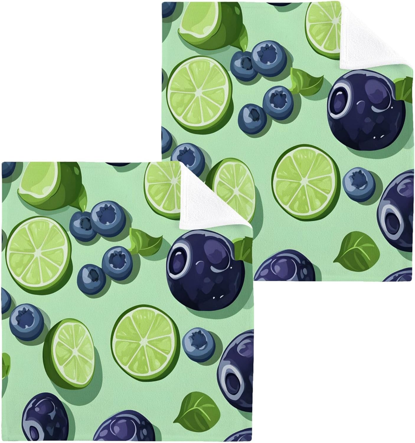 Xigua Blueberries Washcloths Set of 2 - 12x12 Inch