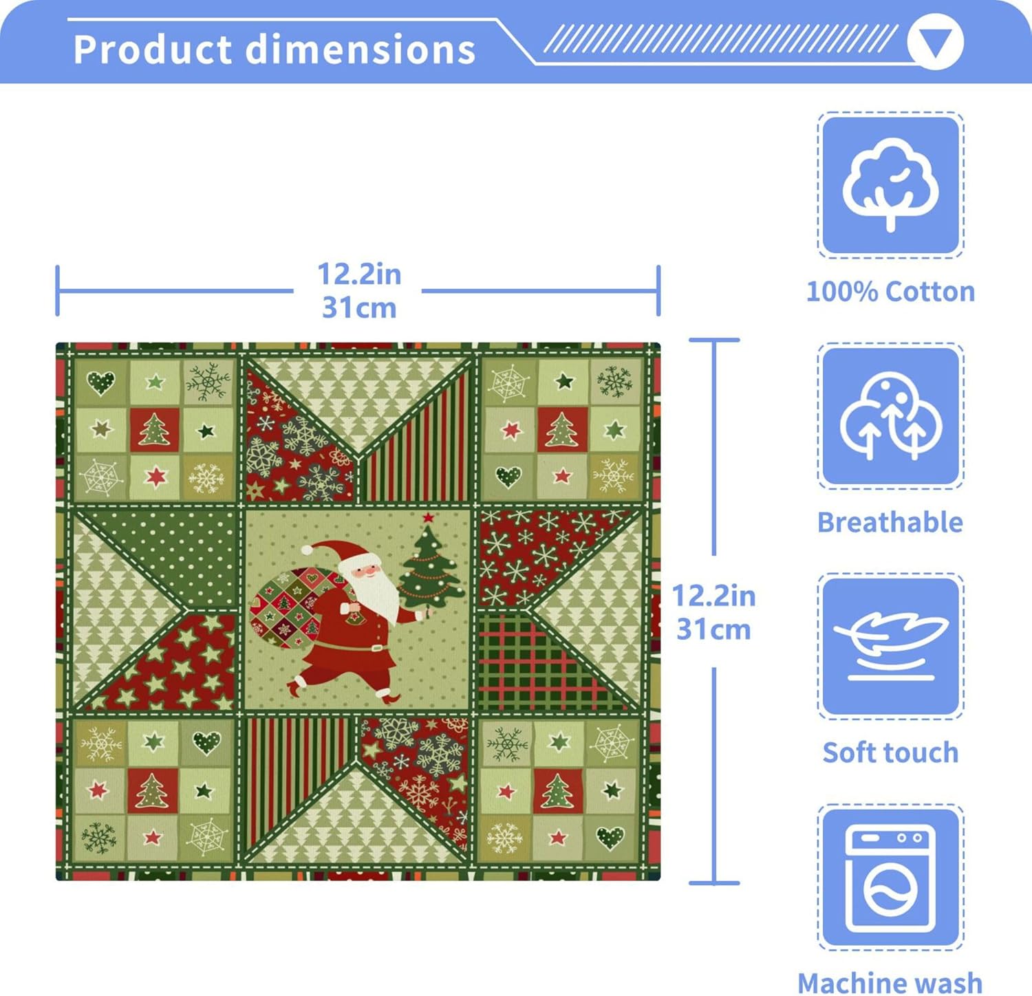 Xigua Christmas Santa Claus Washcloth Set