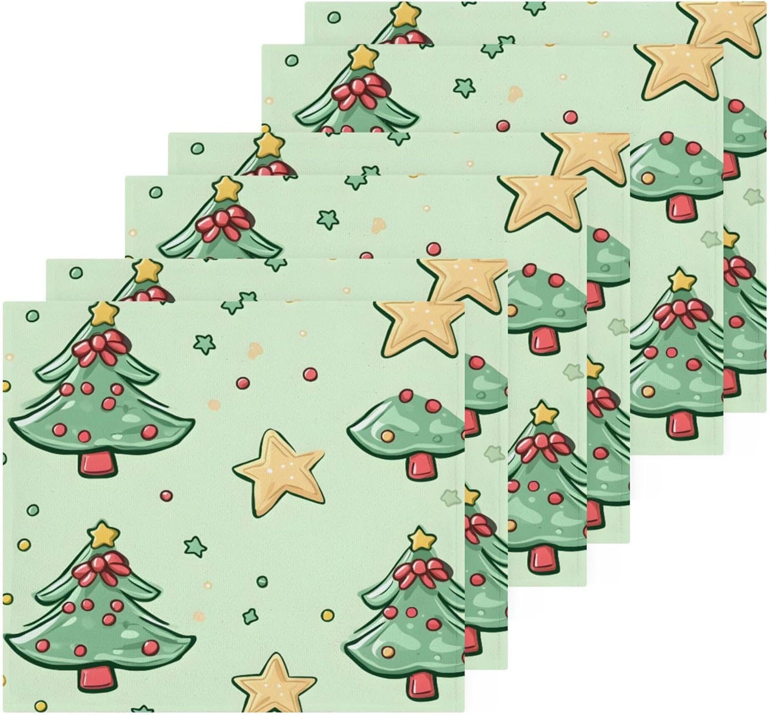 Xigua Christmas Tree Washcloth Set Multi-Functional Eco-Friendly